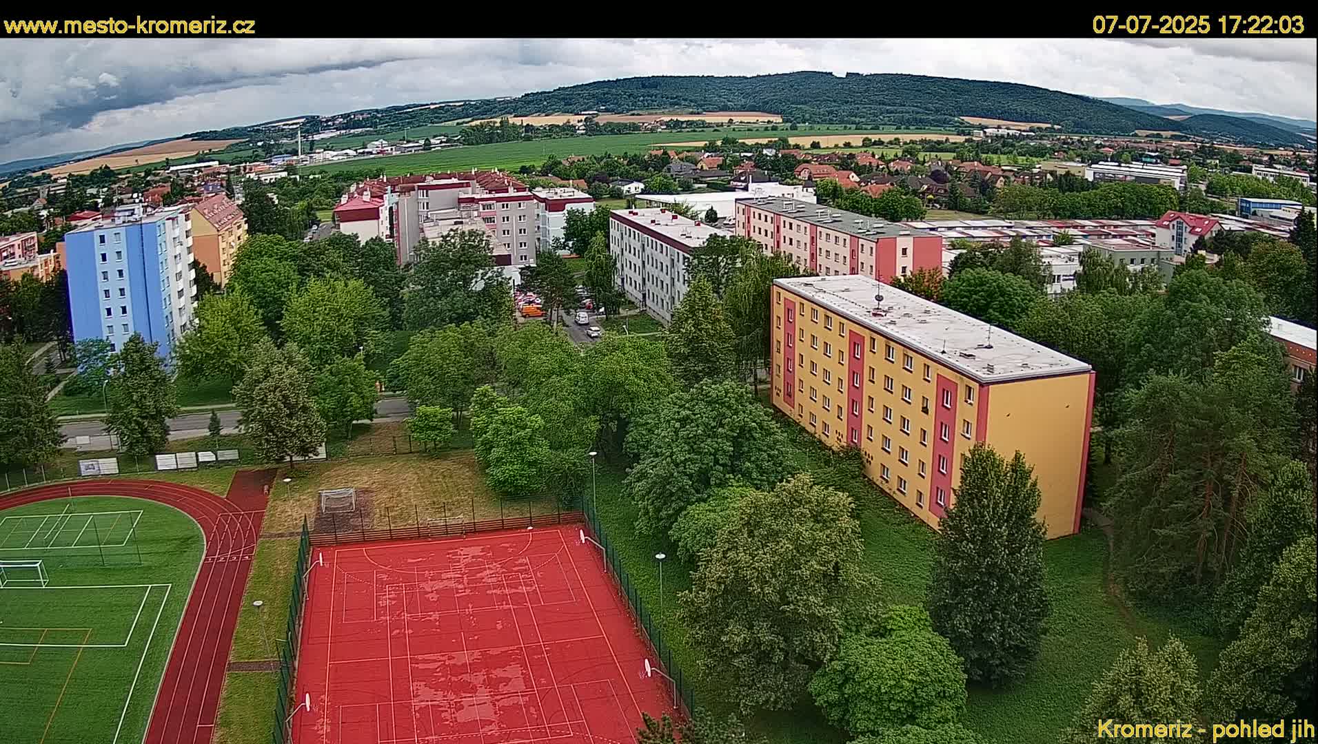 Kroměříž  South View Skyline Live Cam - Kromeriz, Zlin, Czechia