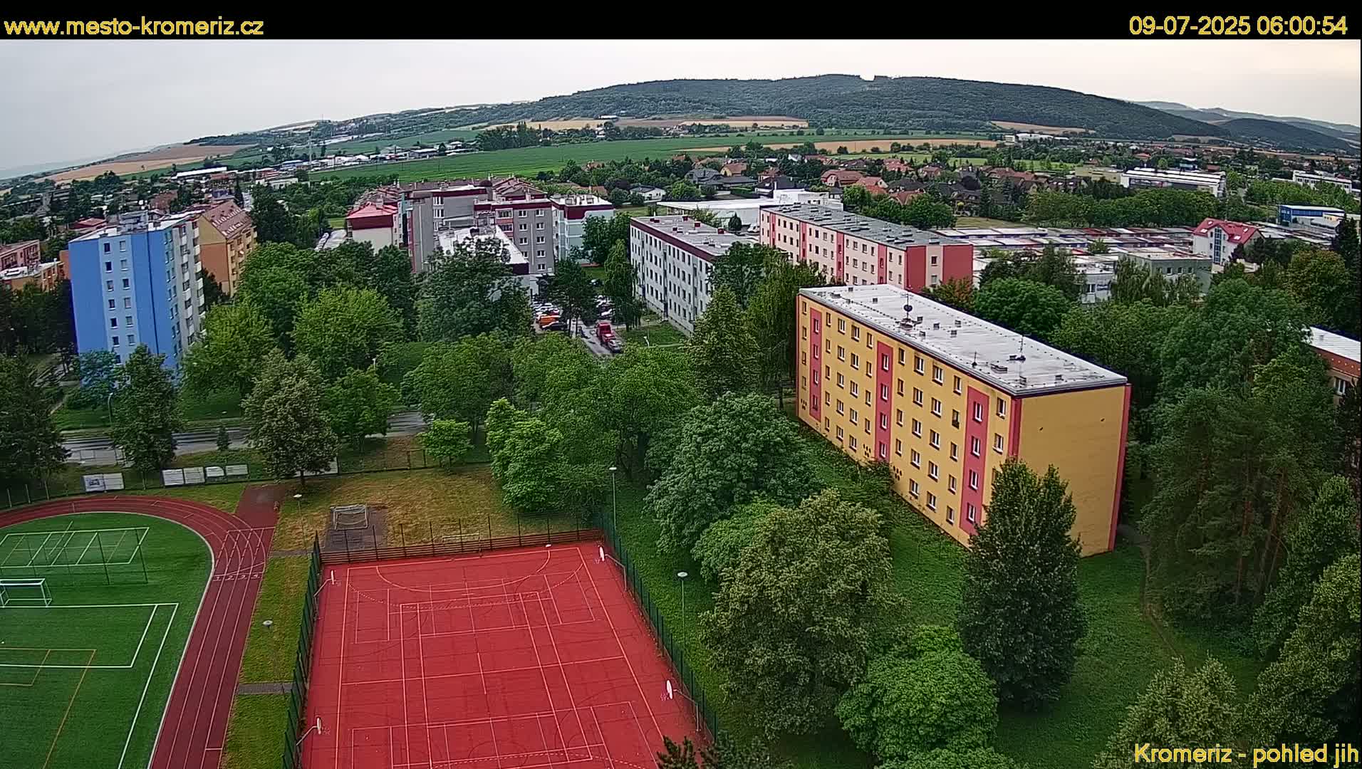 Kroměříž  South View Skyline Live Cam - Kromeriz, Zlin, Czechia