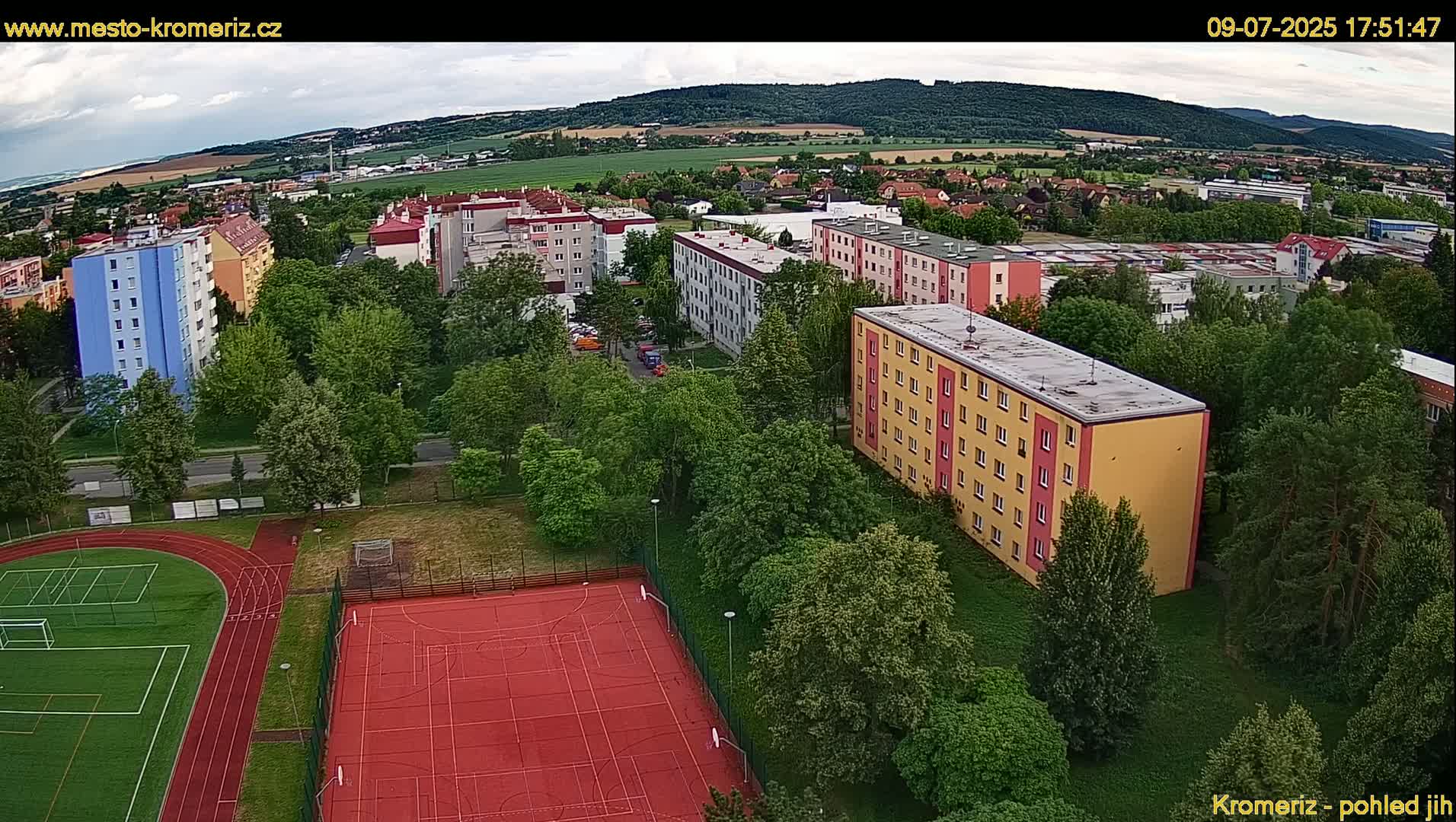 Kroměříž  South View Skyline Live Cam - Kromeriz, Zlin, Czechia