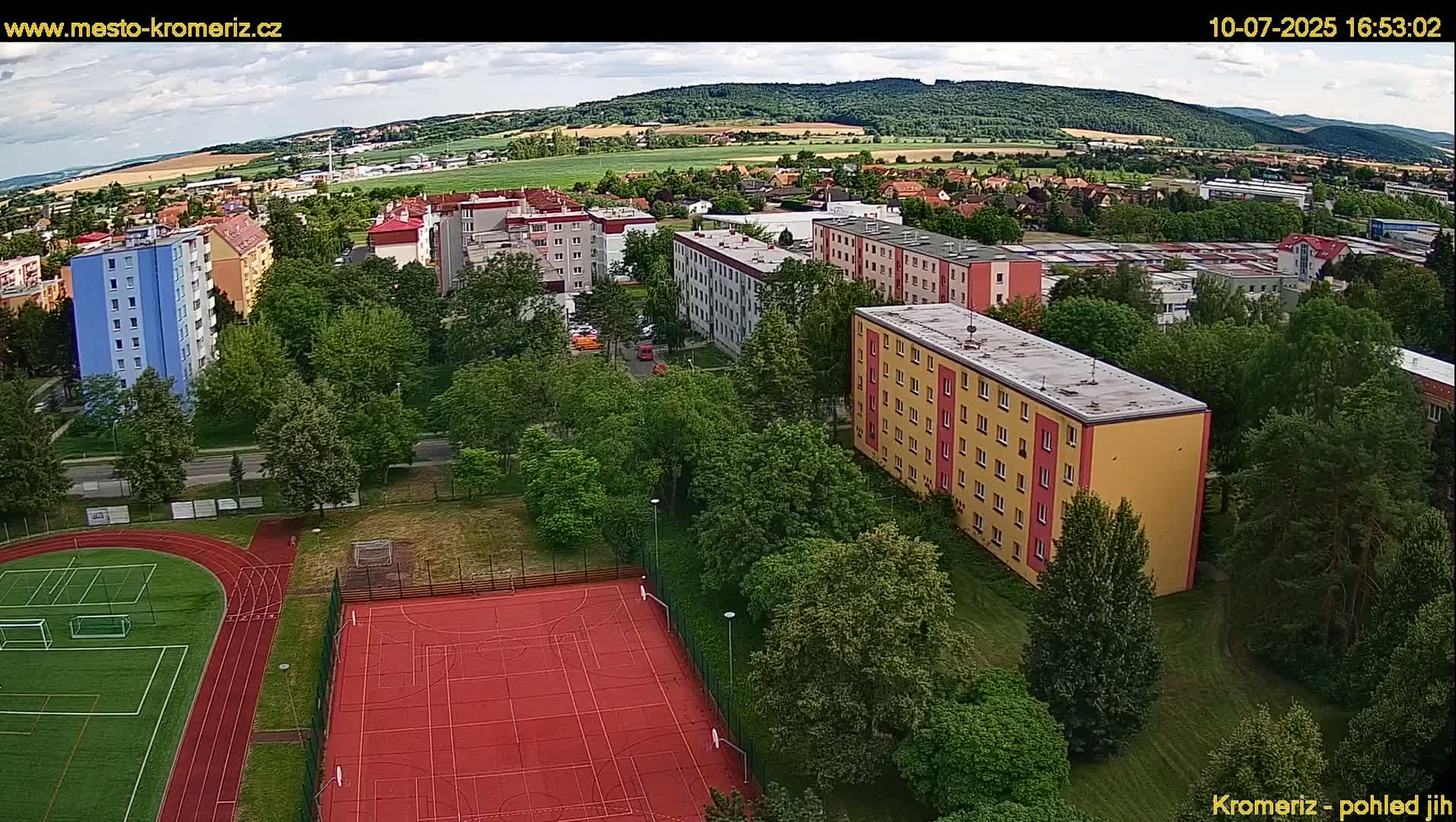Kroměříž  South View Skyline Live Cam - Kromeriz, Zlin, Czechia