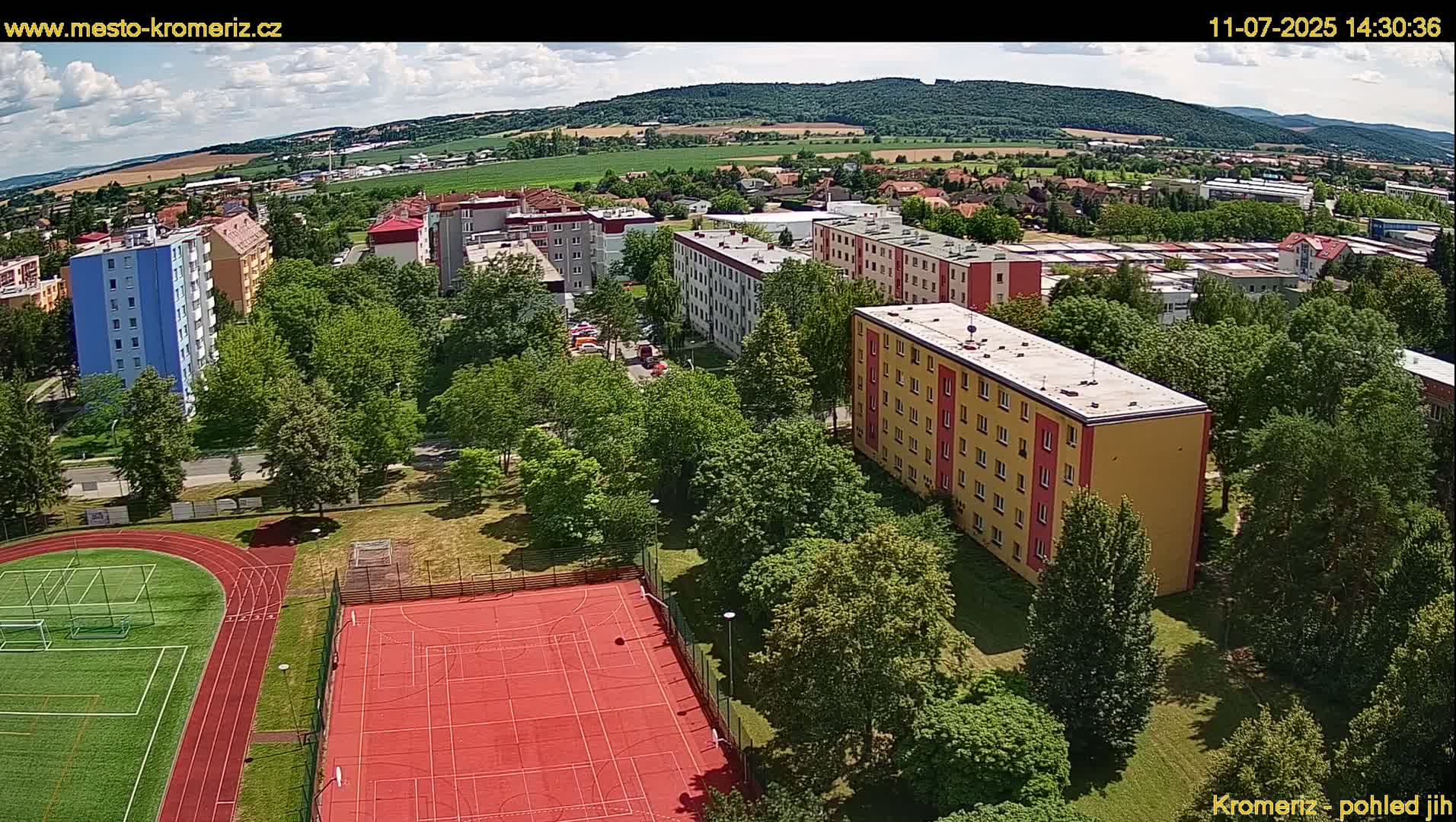 Kroměříž  South View Skyline Live Cam - Kromeriz, Zlin, Czechia