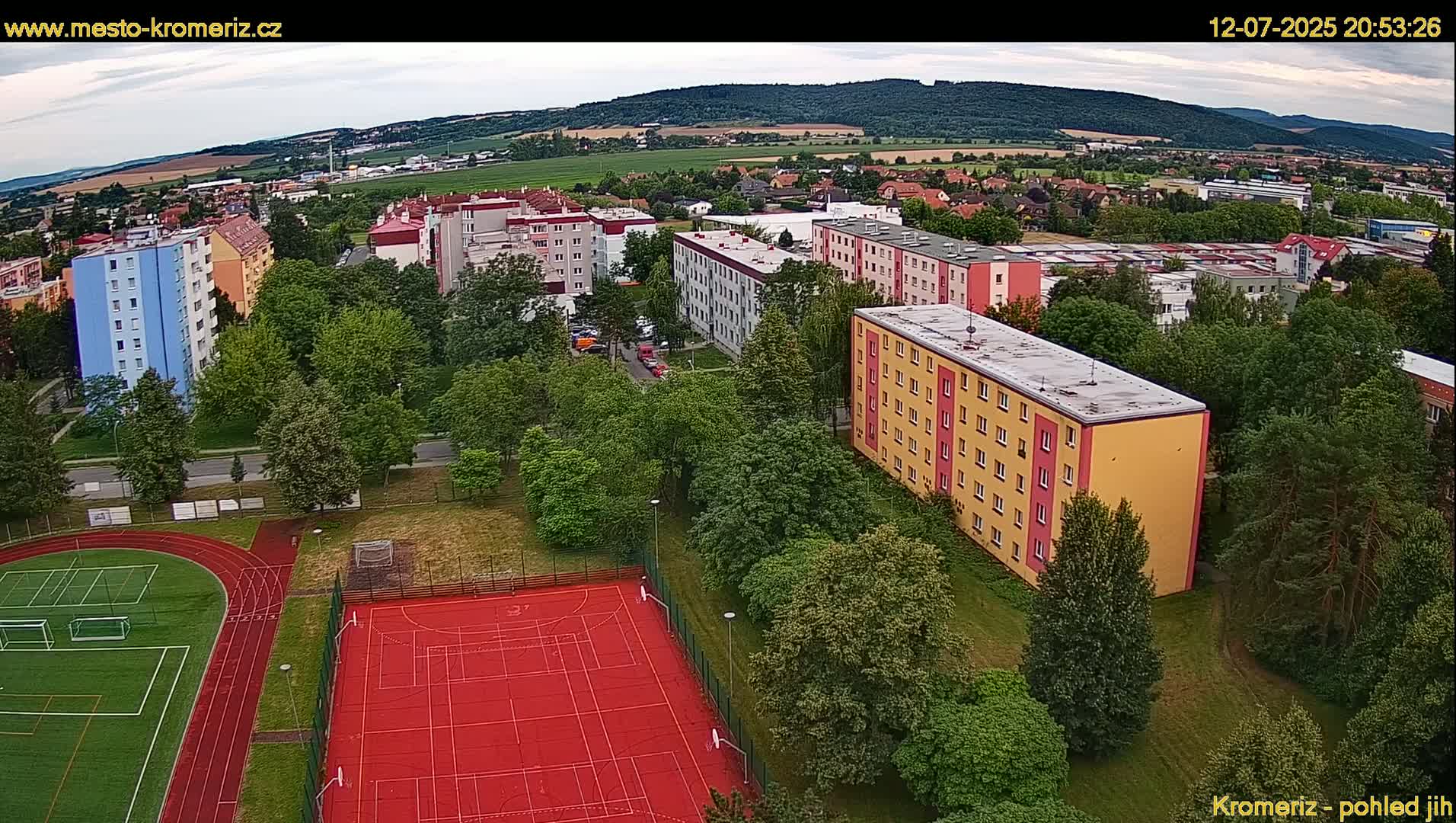 Kroměříž  South View Skyline Live Cam - Kromeriz, Zlin, Czechia