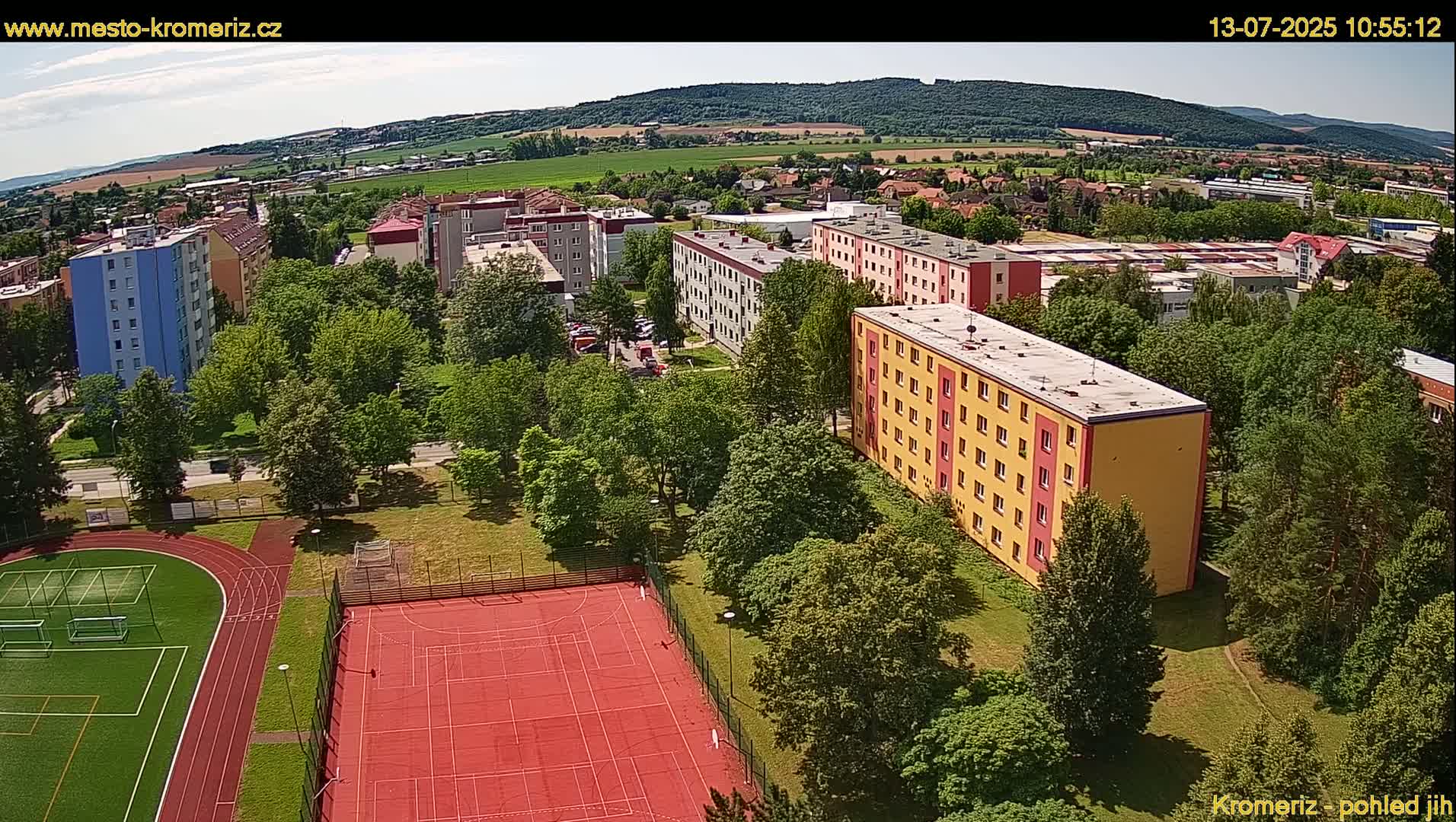 Kroměříž  South View Skyline Live Cam - Kromeriz, Zlin, Czechia