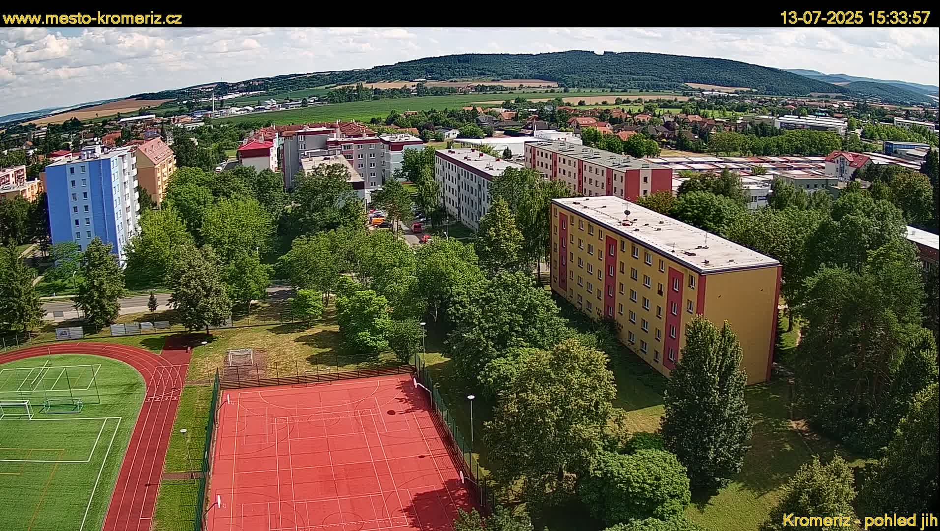 Kroměříž  South View Skyline Live Cam - Kromeriz, Zlin, Czechia