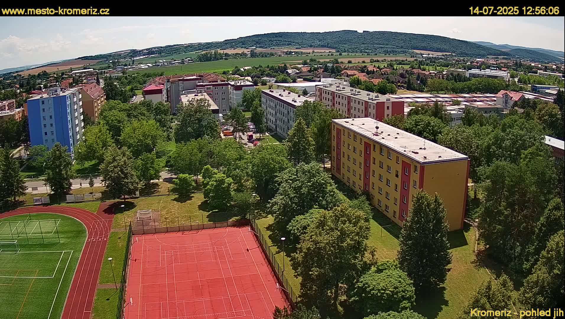 Kroměříž  South View Skyline Live Cam - Kromeriz, Zlin, Czechia
