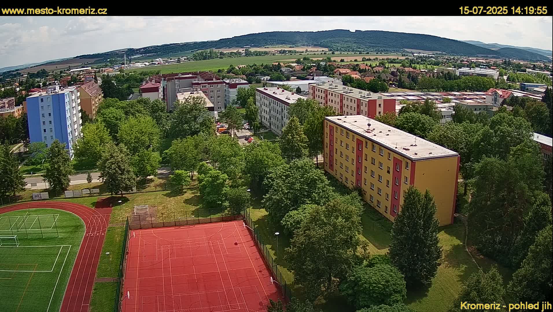 Kroměříž  South View Skyline Live Cam - Kromeriz, Zlin, Czechia