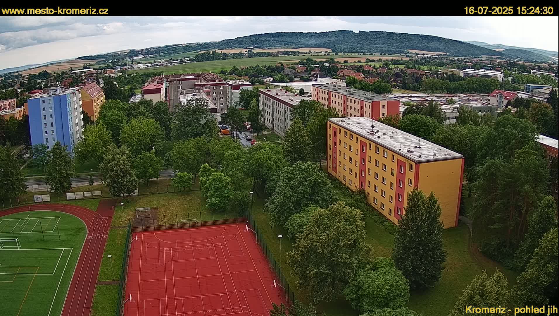 Kroměříž  South View Skyline Live Cam - Kromeriz, Zlin, Czechia