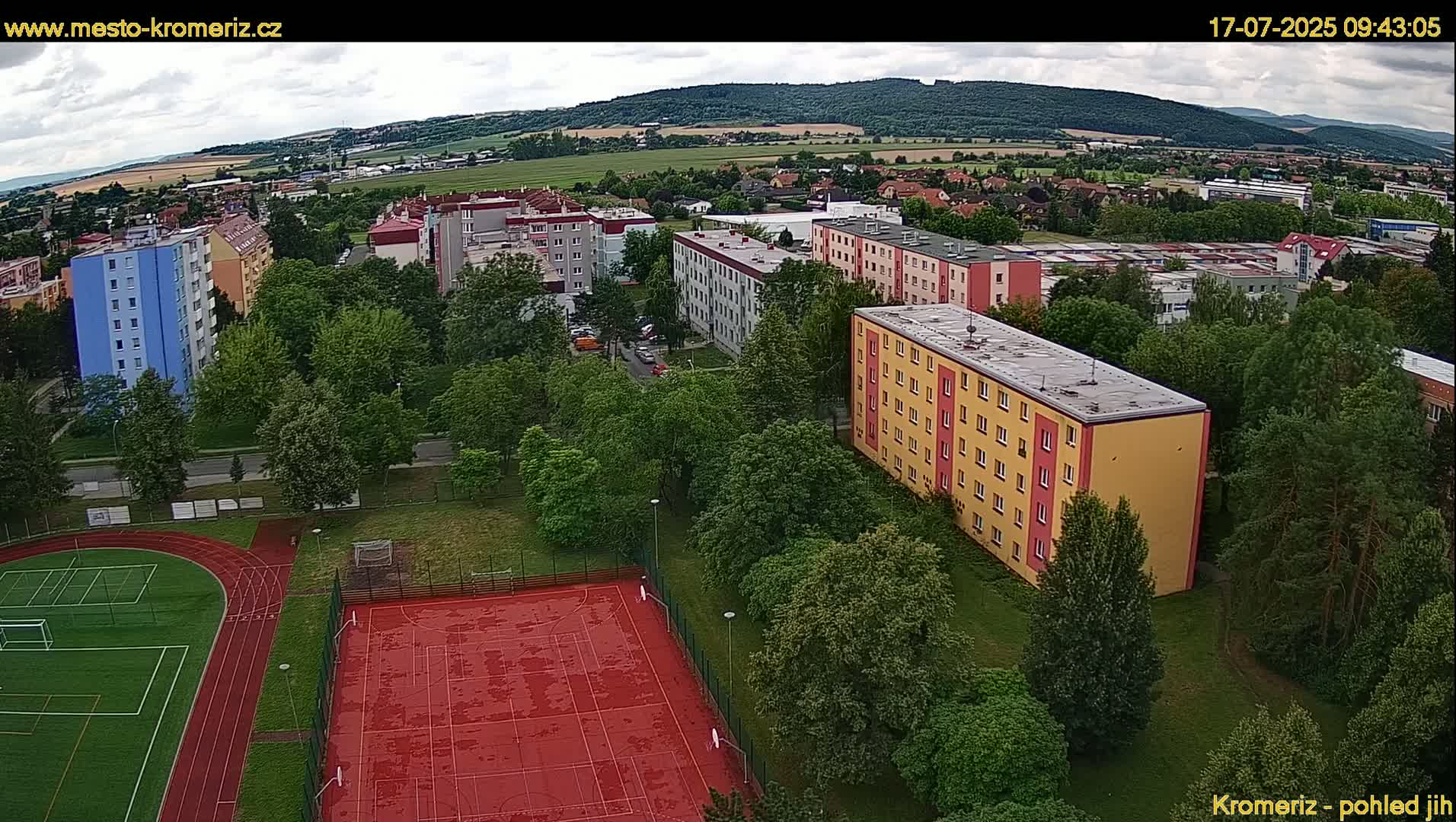 Kroměříž  South View Skyline Live Cam - Kromeriz, Zlin, Czechia