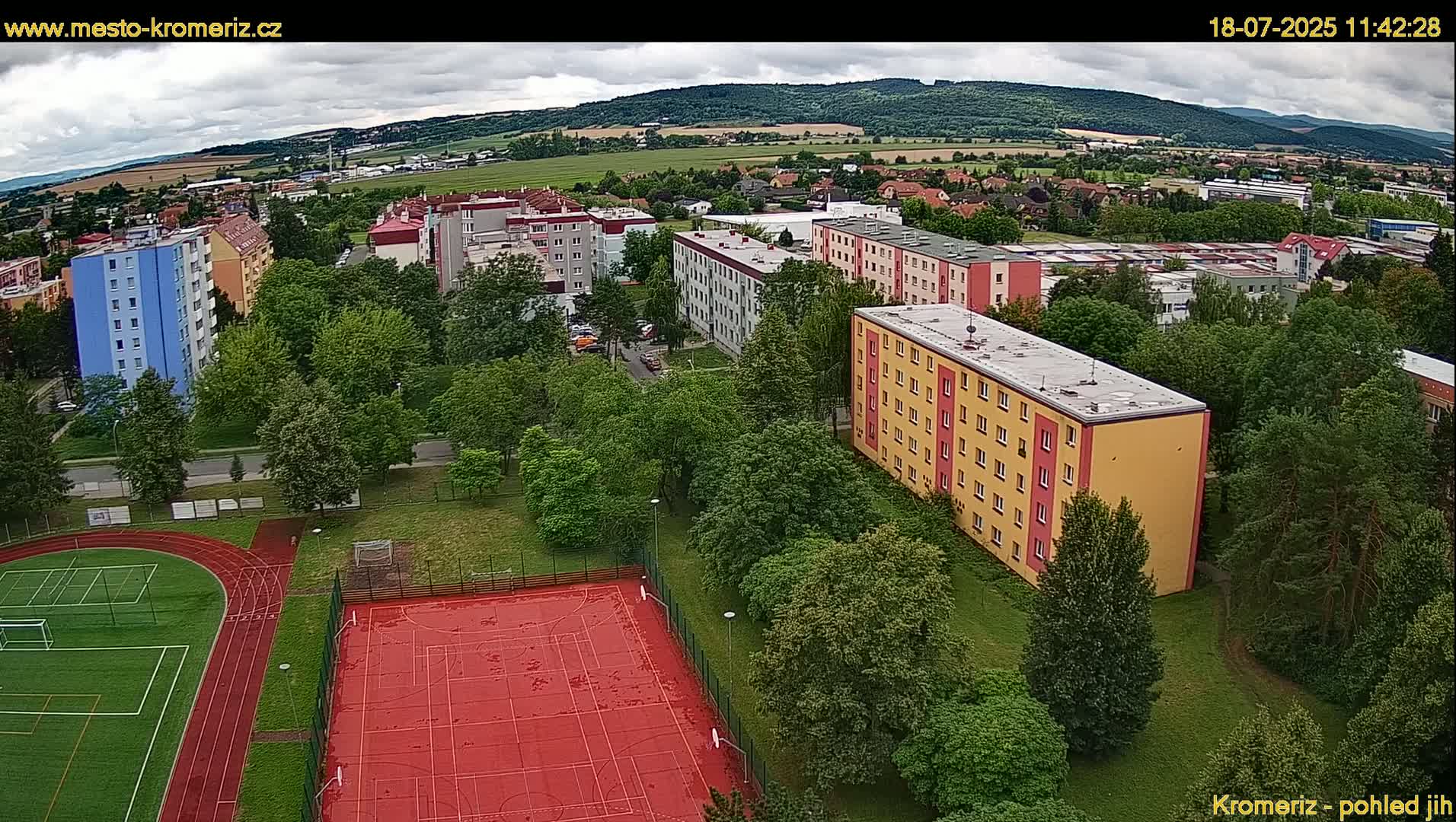 Kroměříž  South View Skyline Live Cam - Kromeriz, Zlin, Czechia