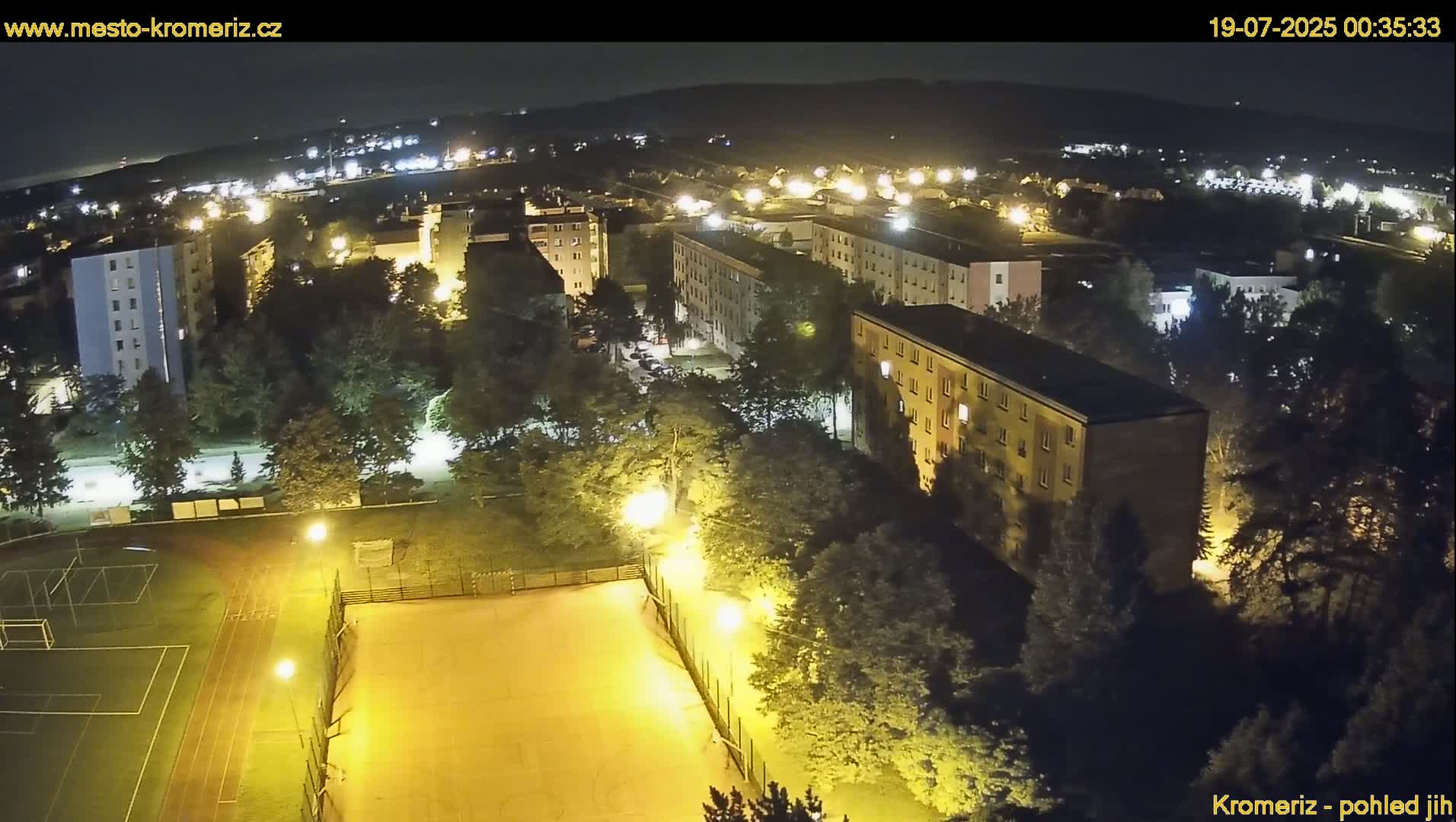 Kroměříž  South View Skyline Live Cam - Kromeriz, Zlin, Czechia
