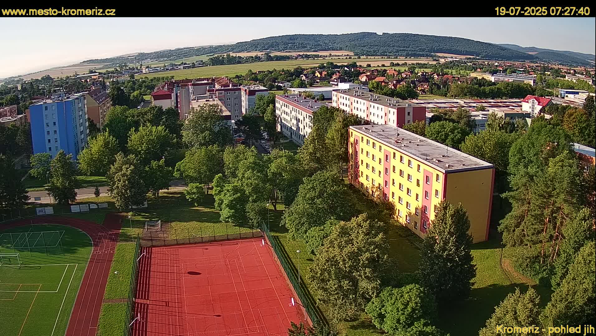 Kroměříž  South View Skyline Live Cam - Kromeriz, Zlin, Czechia