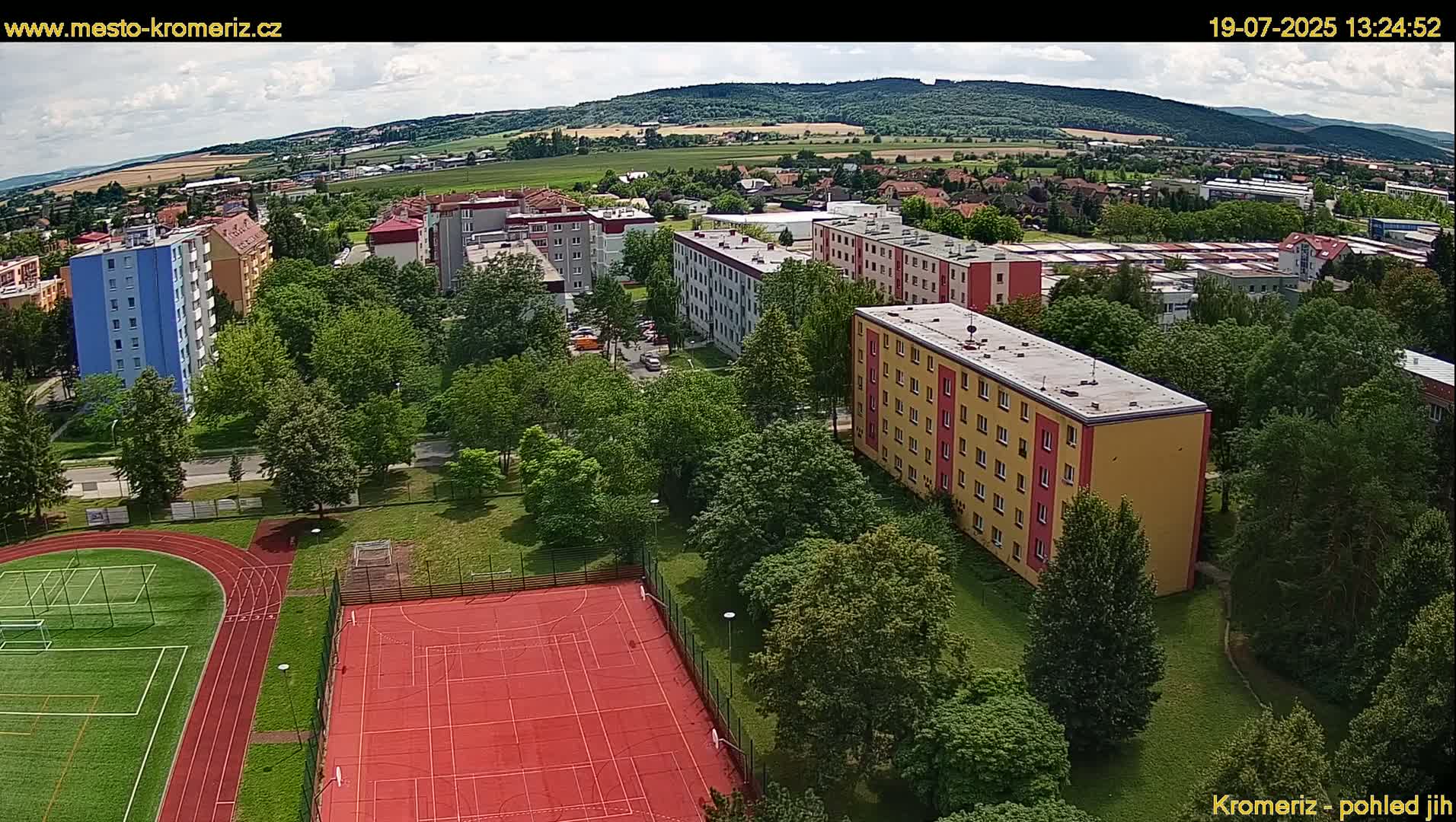 Kroměříž  South View Skyline Live Cam - Kromeriz, Zlin, Czechia