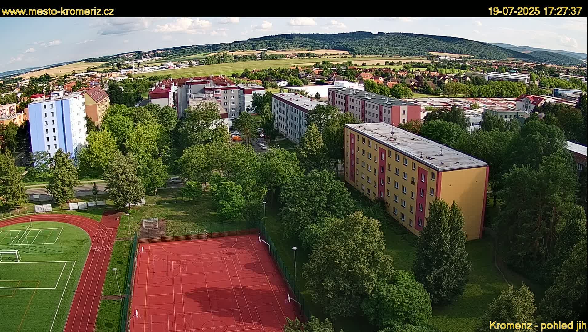 Kroměříž  South View Skyline Live Cam - Kromeriz, Zlin, Czechia
