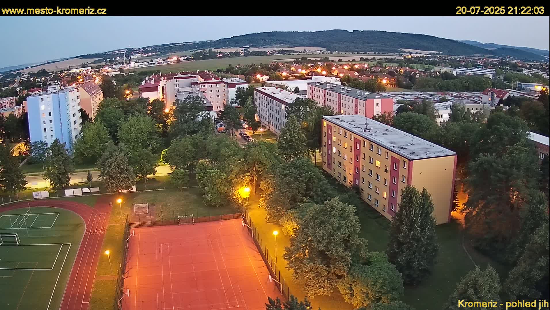 Kroměříž  South View Skyline Live Cam - Kromeriz, Zlin, Czechia