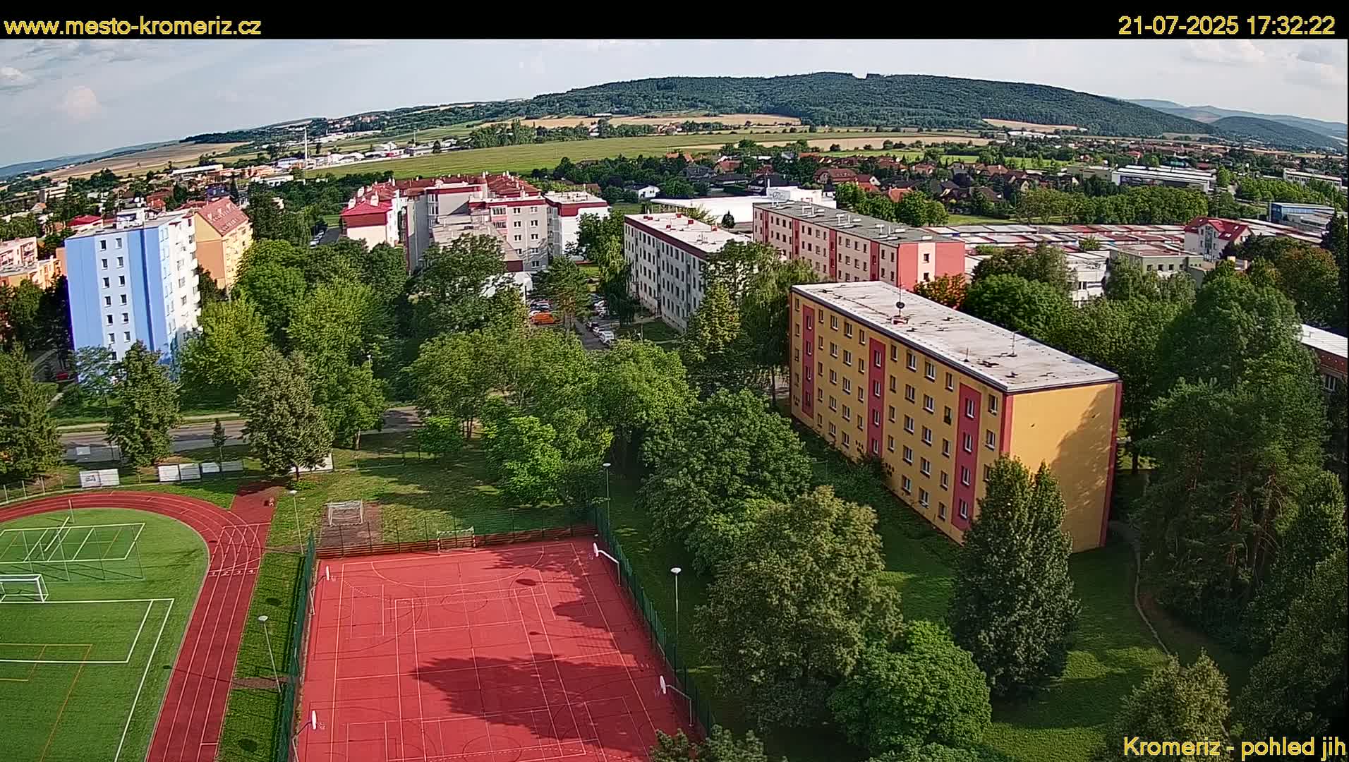Kroměříž  South View Skyline Live Cam - Kromeriz, Zlin, Czechia