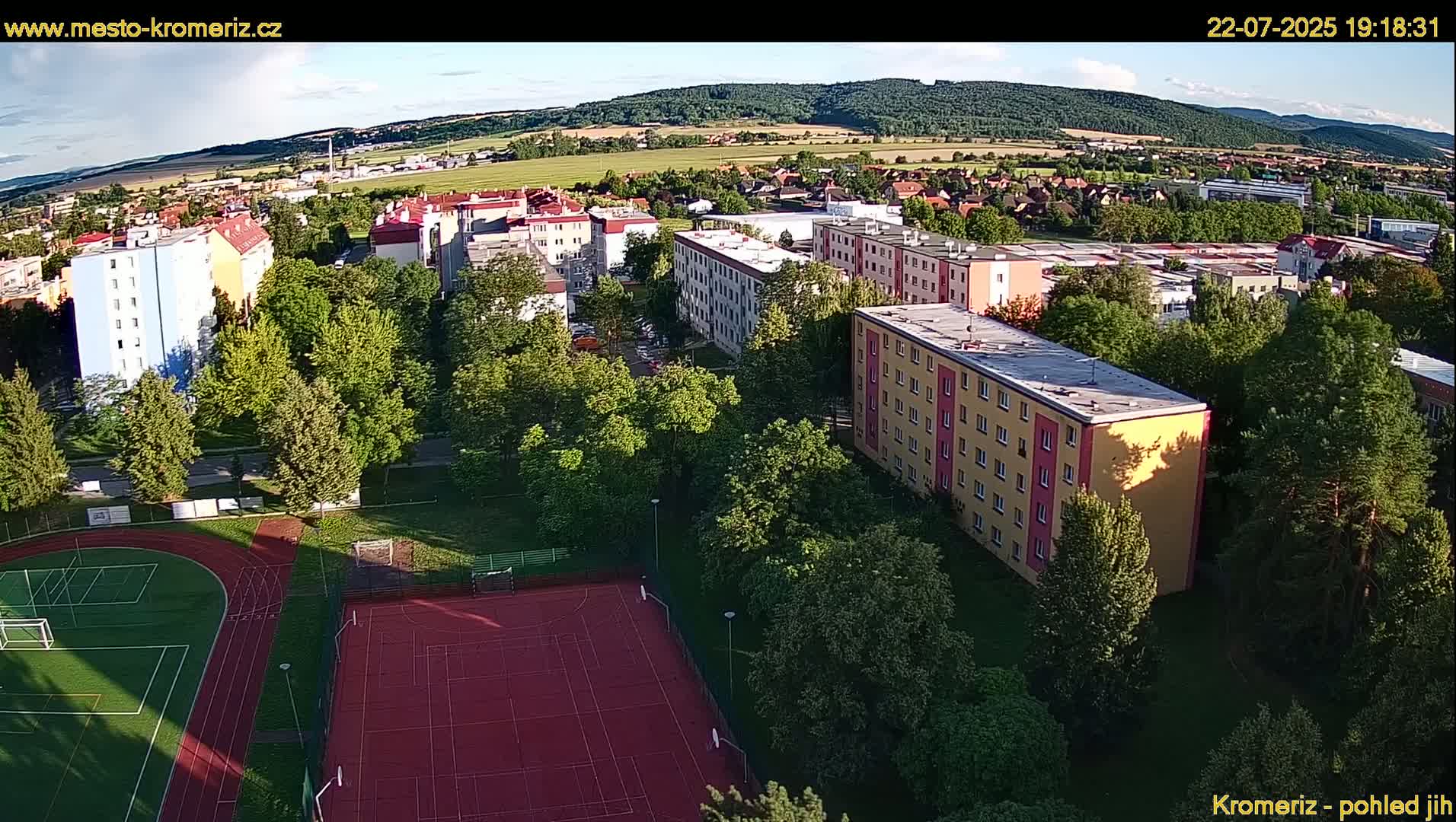 Kroměříž  South View Skyline Live Cam - Kromeriz, Zlin, Czechia
