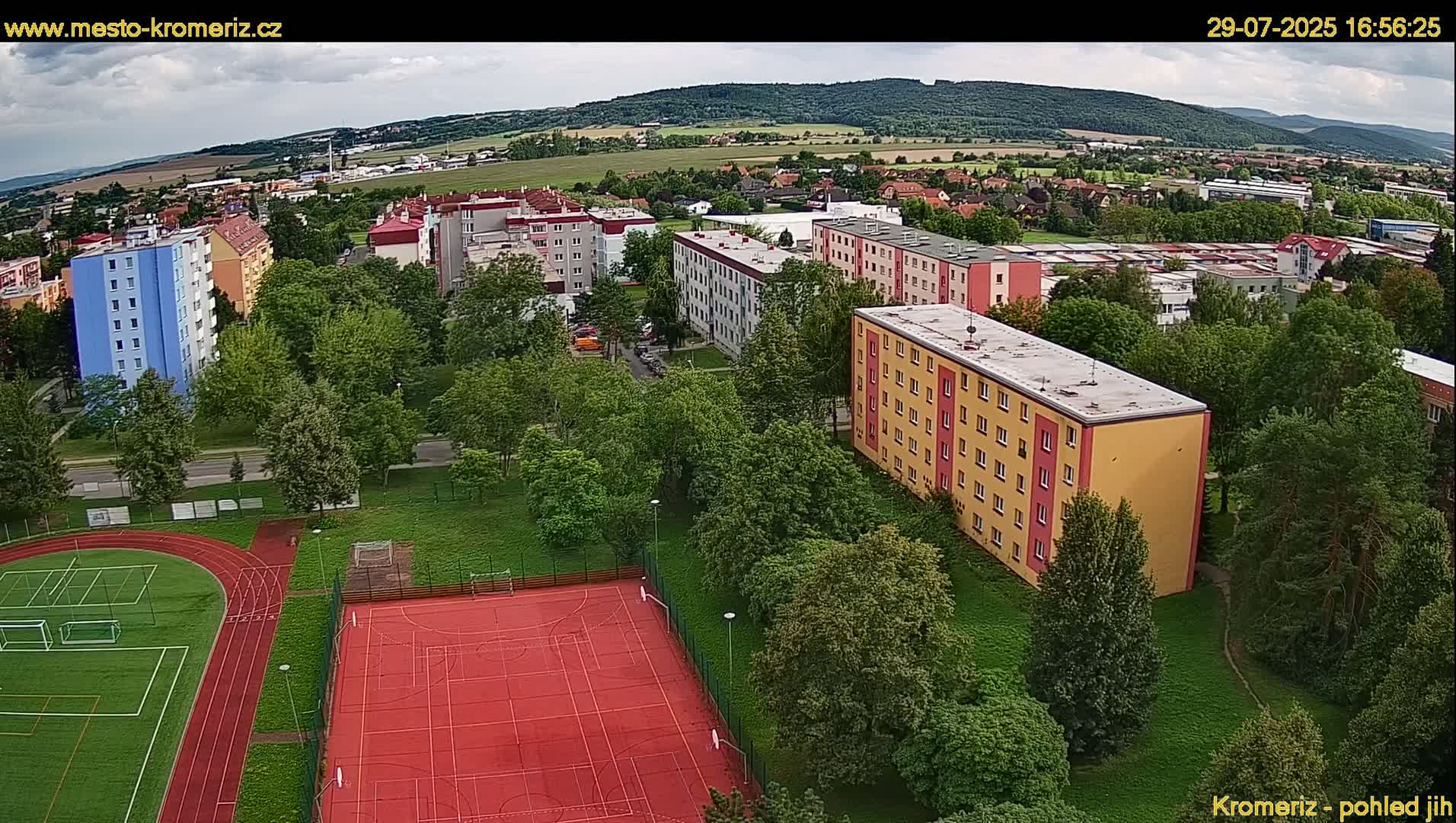 Kroměříž  South View Skyline Live Cam - Kromeriz, Zlin, Czechia