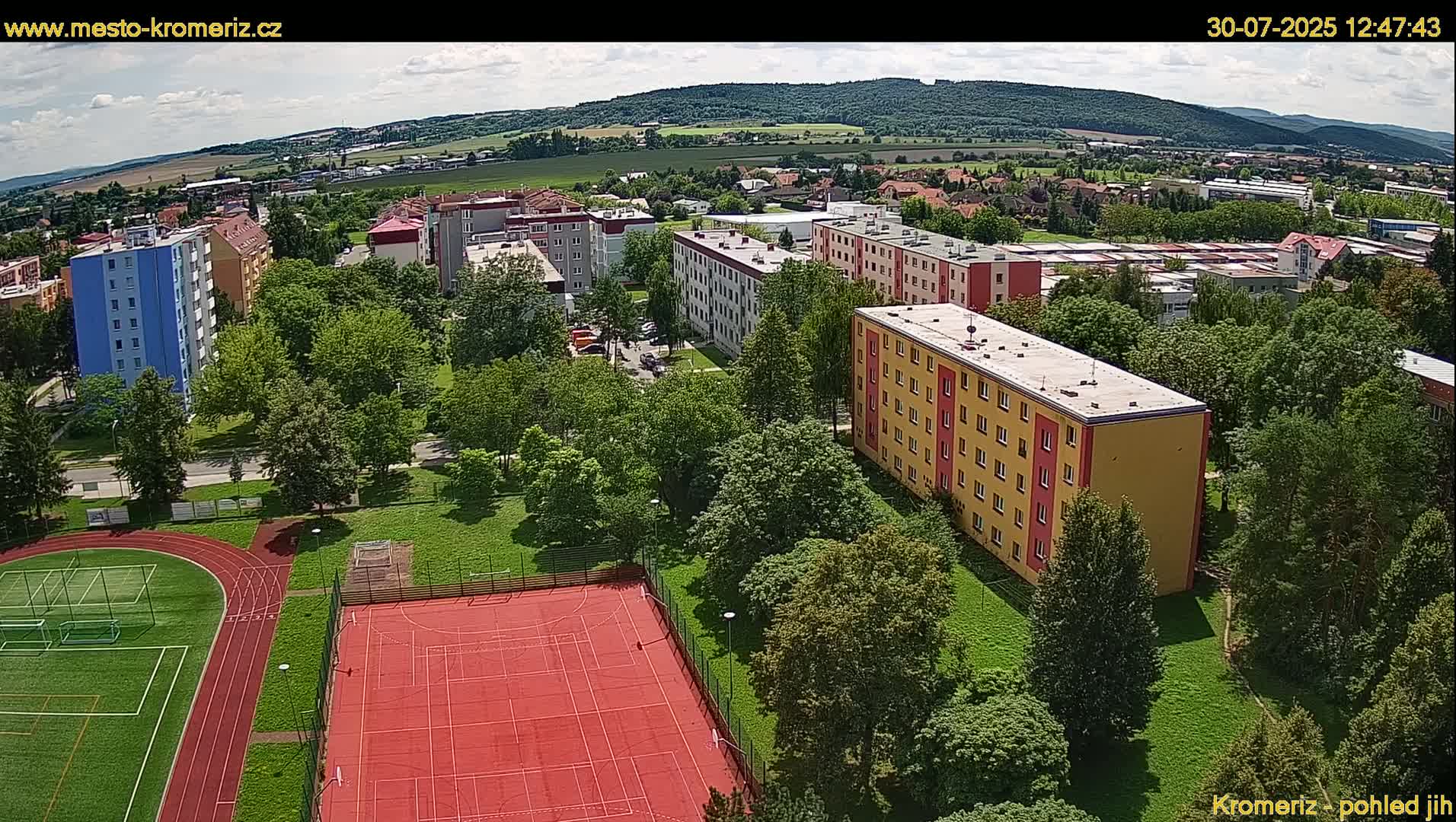 Kroměříž  South View Skyline Live Cam - Kromeriz, Zlin, Czechia