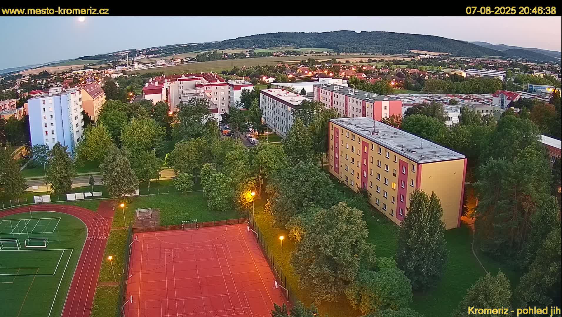 Kroměříž  South View Skyline Live Cam - Kromeriz, Zlin, Czechia