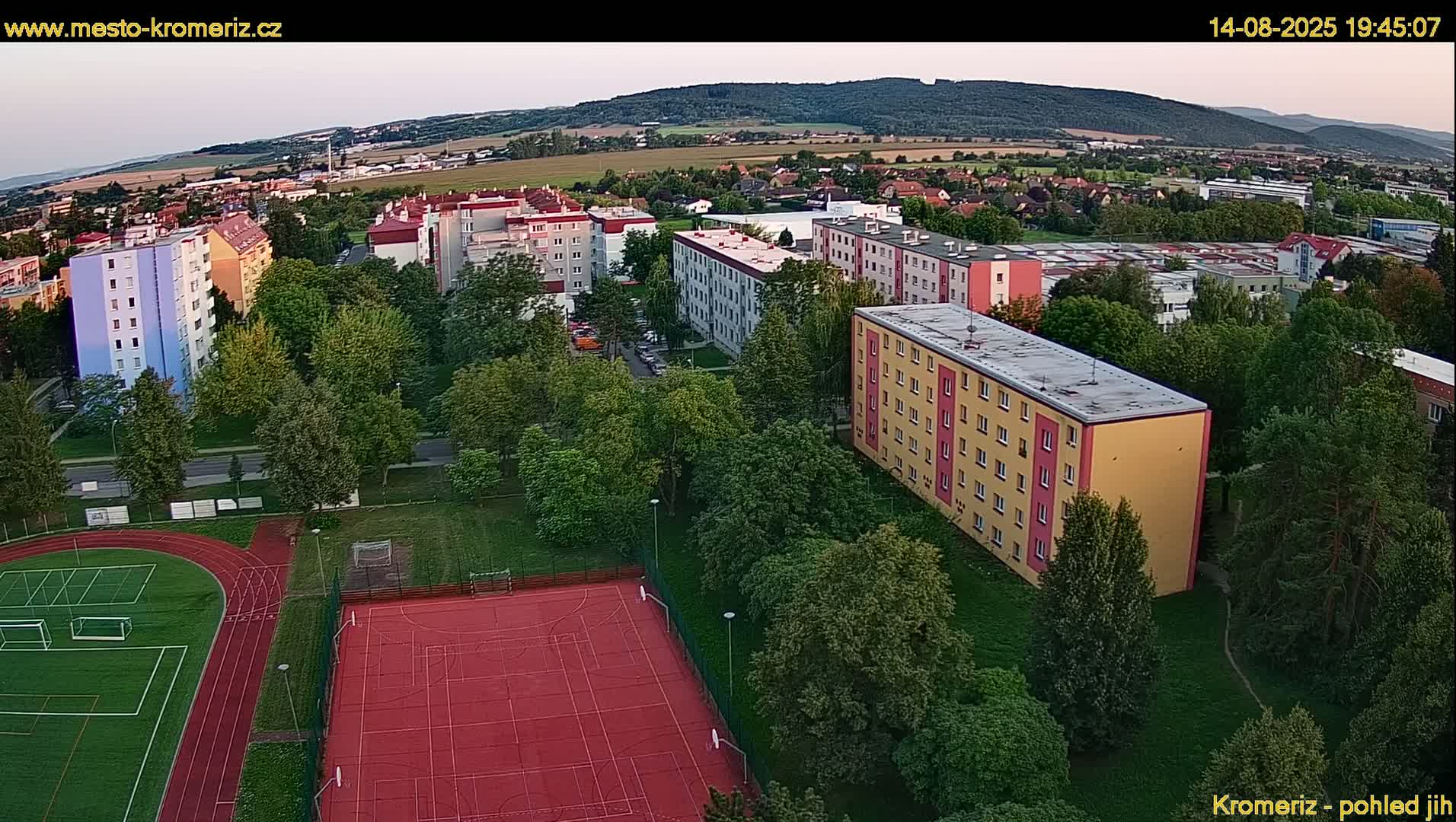 Kroměříž  South View Skyline Live Cam - Kromeriz, Zlin, Czechia