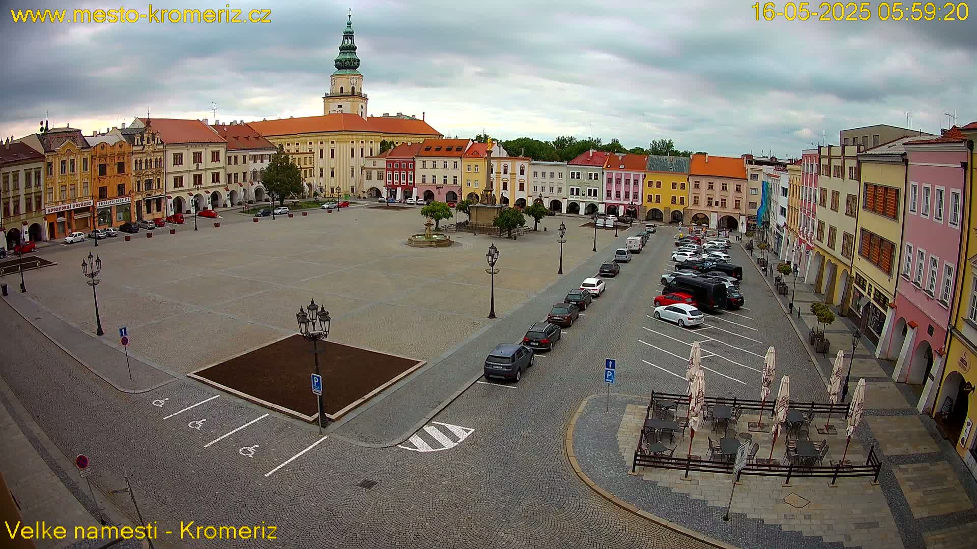Kroměříž , (Velké náměstí ) Great Square Live Cam - Kromeriz, Zlin, Czechia