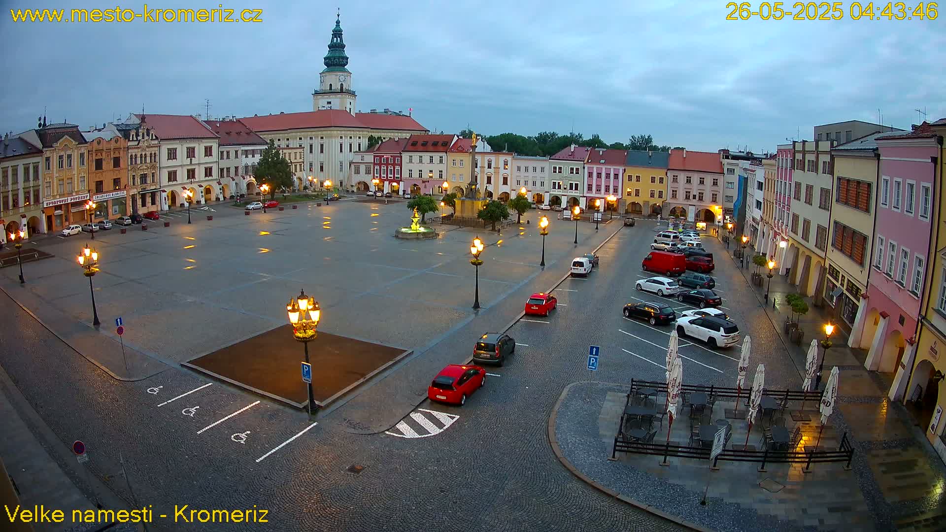 Kroměříž , (Velké náměstí ) Great Square Live Cam - Kromeriz, Zlin, Czechia