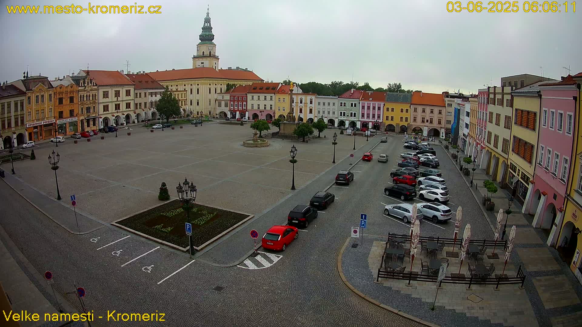 Kroměříž , (Velké náměstí ) Great Square Live Cam - Kromeriz, Zlin, Czechia