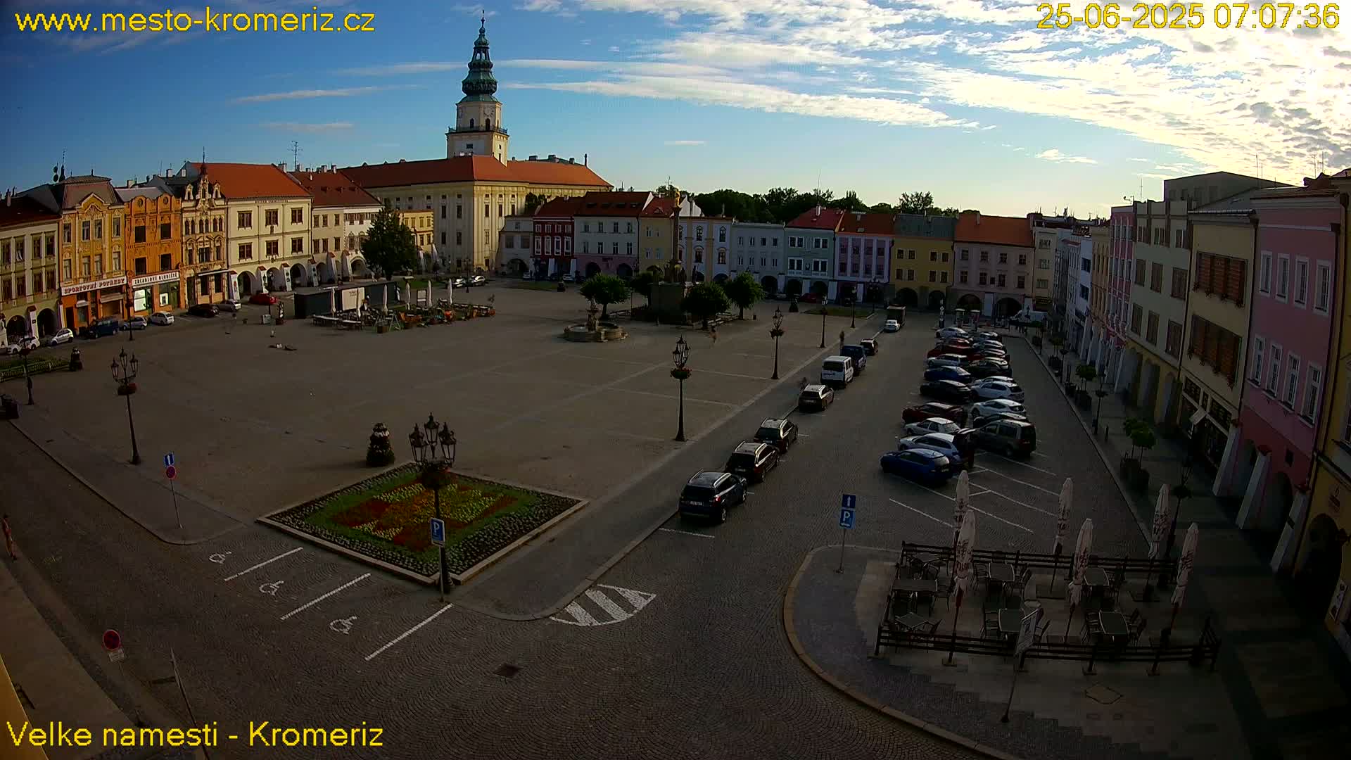 Kroměříž , (Velké náměstí ) Great Square Live Cam - Kromeriz, Zlin, Czechia