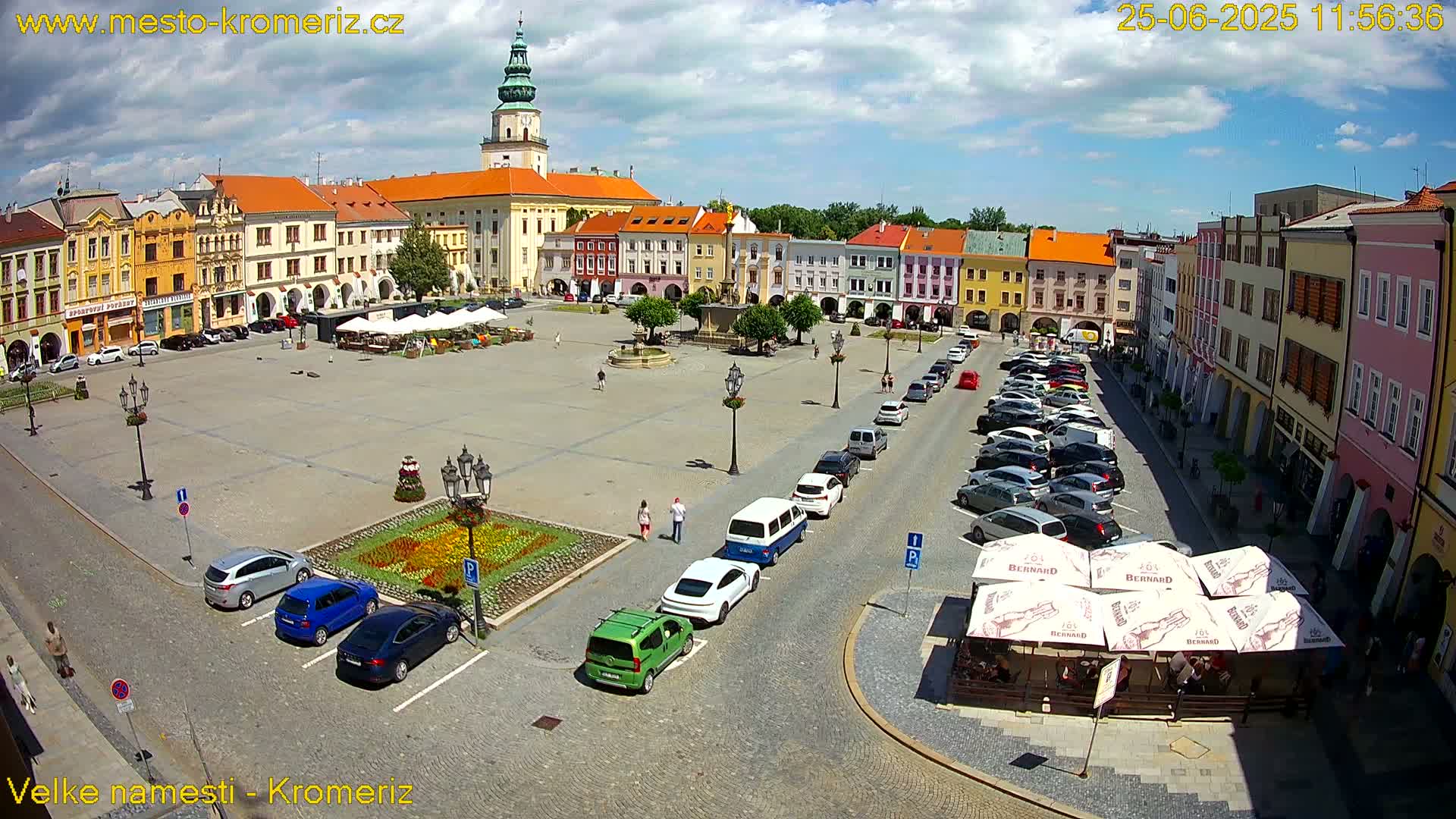 Kroměříž , (Velké náměstí ) Great Square Live Cam - Kromeriz, Zlin, Czechia