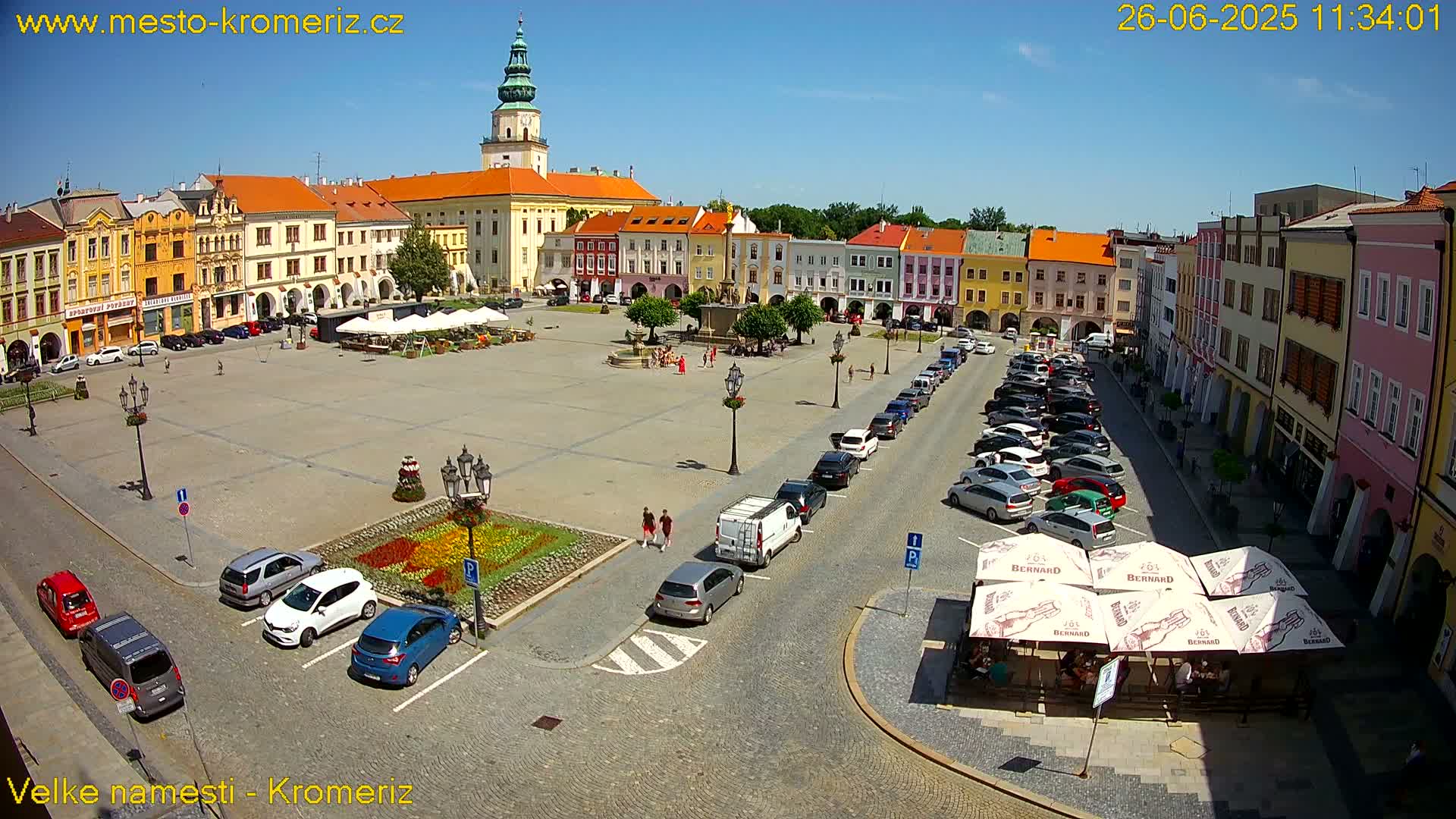 Kroměříž , (Velké náměstí ) Great Square Live Cam - Kromeriz, Zlin, Czechia