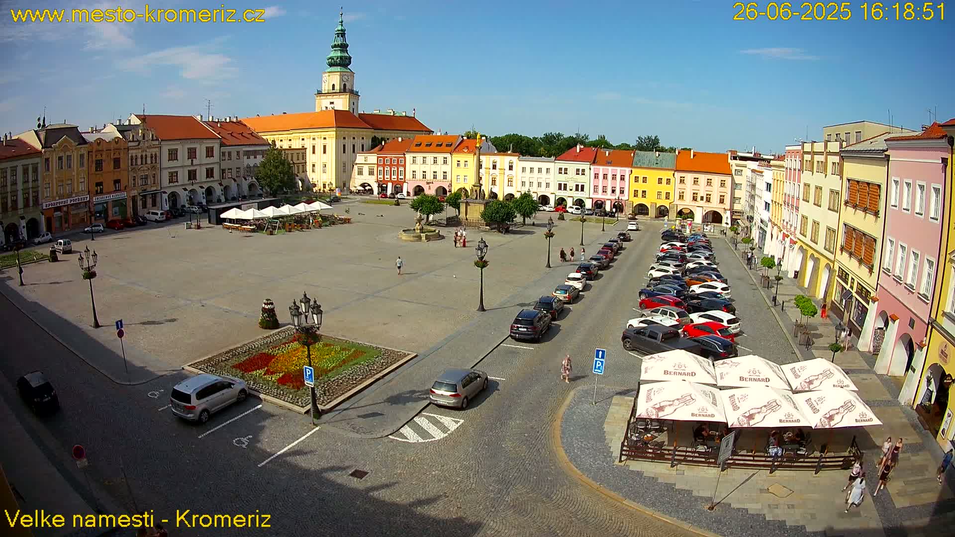 Kroměříž , (Velké náměstí ) Great Square Live Cam - Kromeriz, Zlin, Czechia