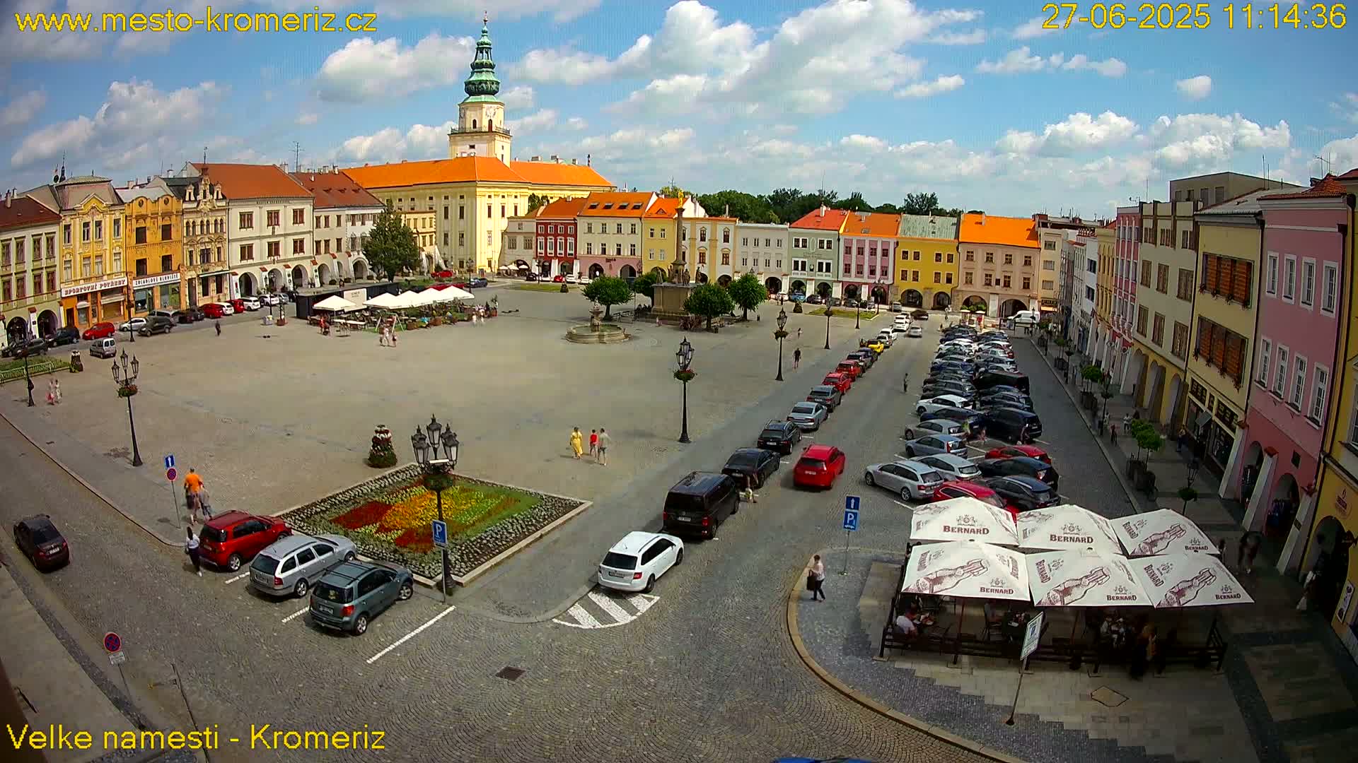 Kroměříž , (Velké náměstí ) Great Square Live Cam - Kromeriz, Zlin, Czechia
