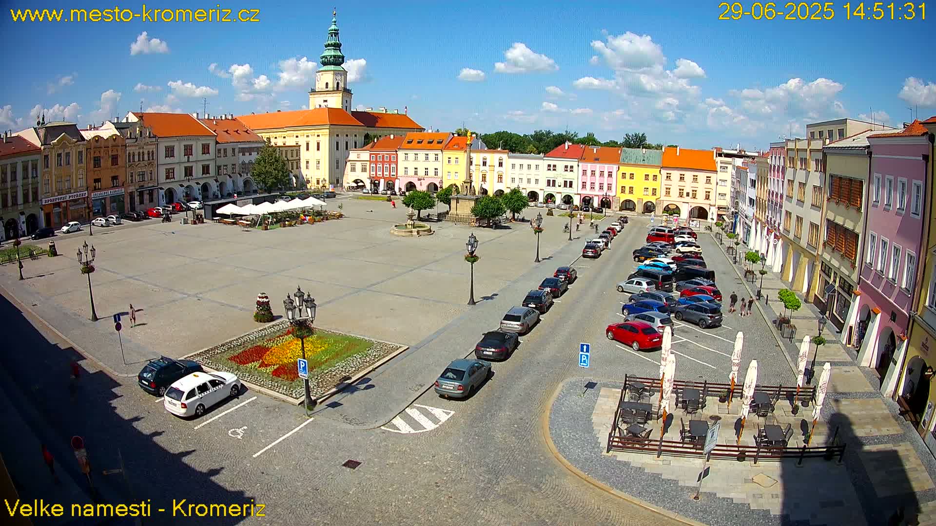 Kroměříž , (Velké náměstí ) Great Square Live Cam - Kromeriz, Zlin, Czechia
