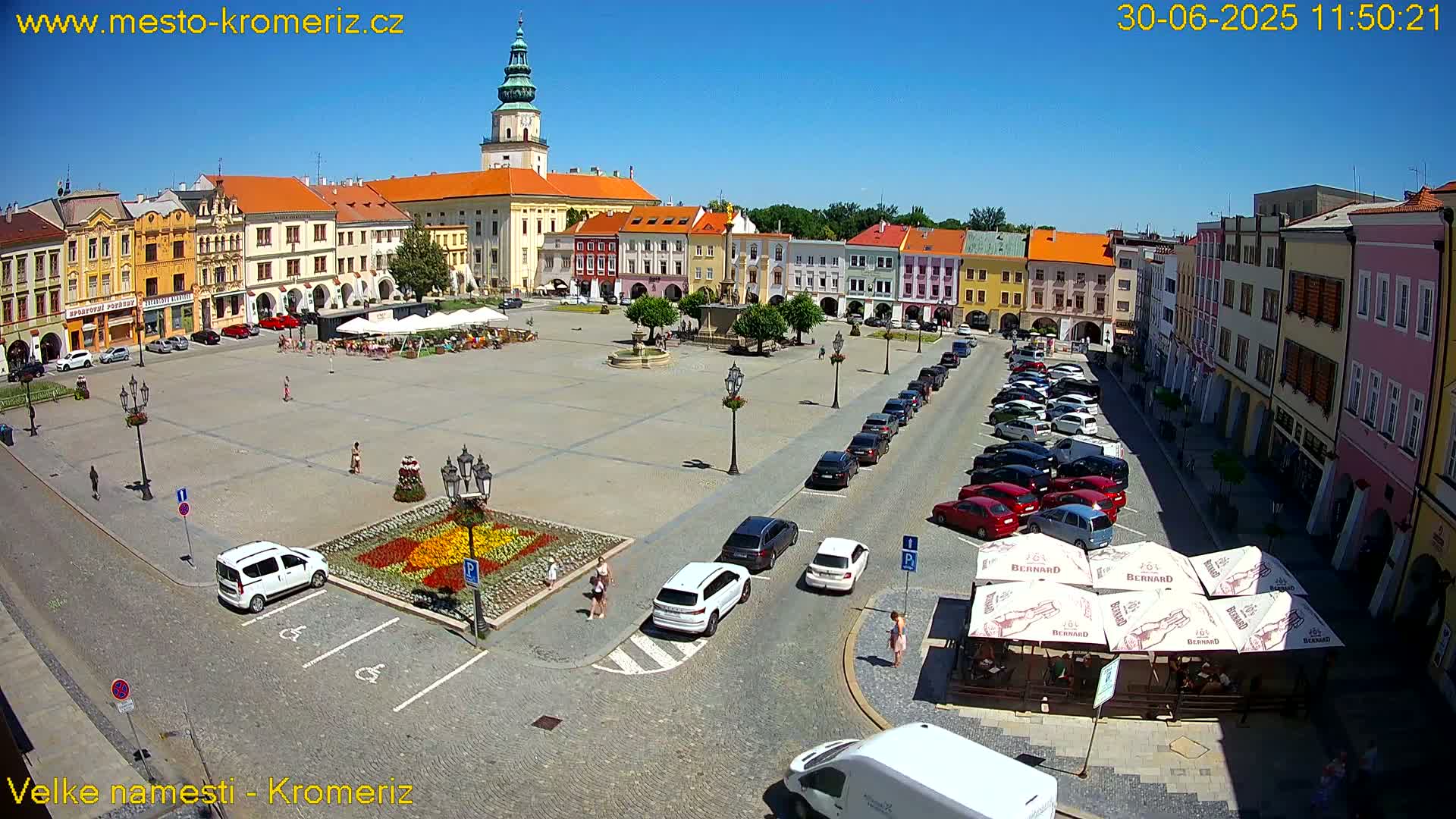 Kroměříž , (Velké náměstí ) Great Square Live Cam - Kromeriz, Zlin, Czechia