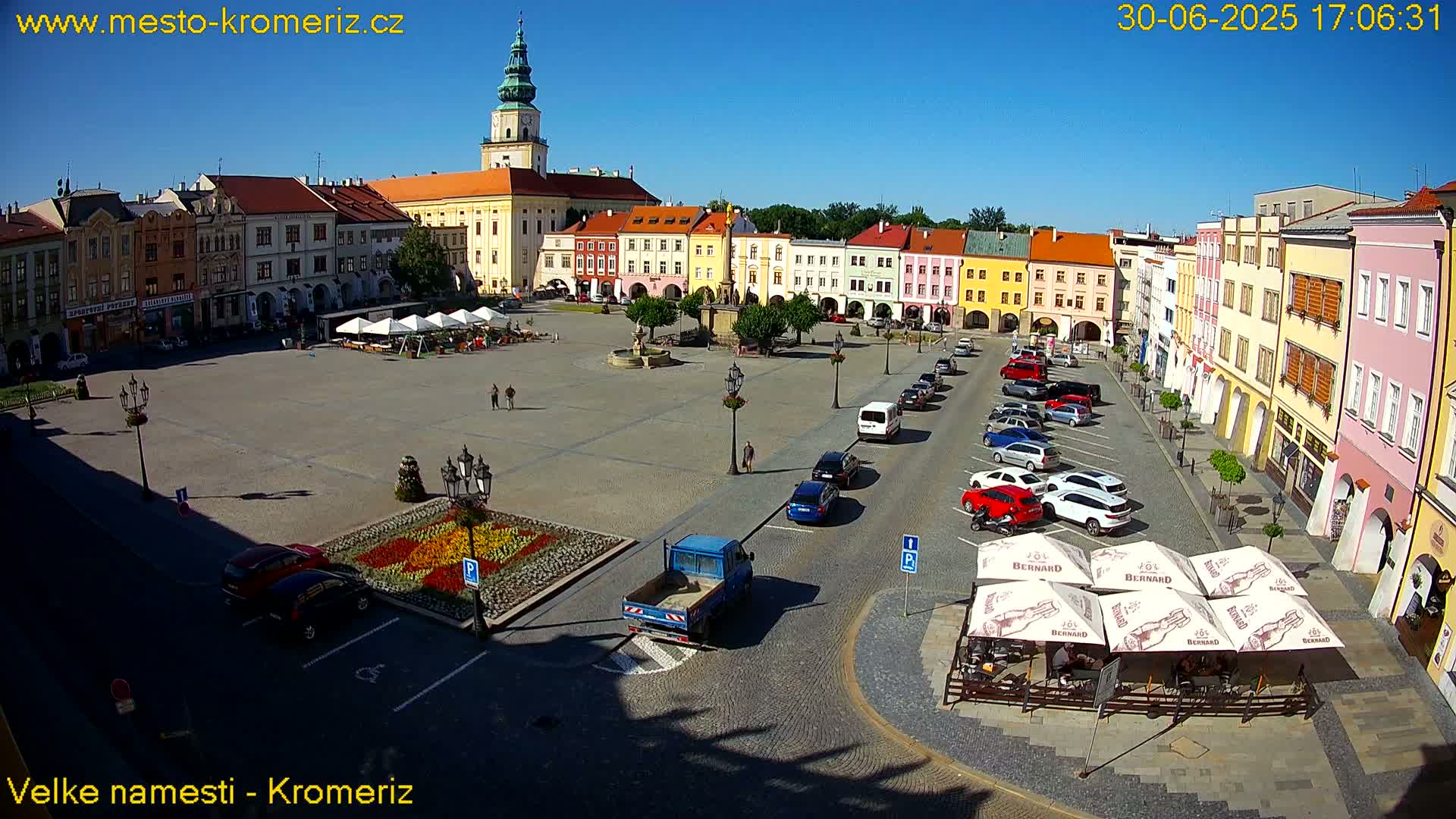 Kroměříž , (Velké náměstí ) Great Square Live Cam - Kromeriz, Zlin, Czechia