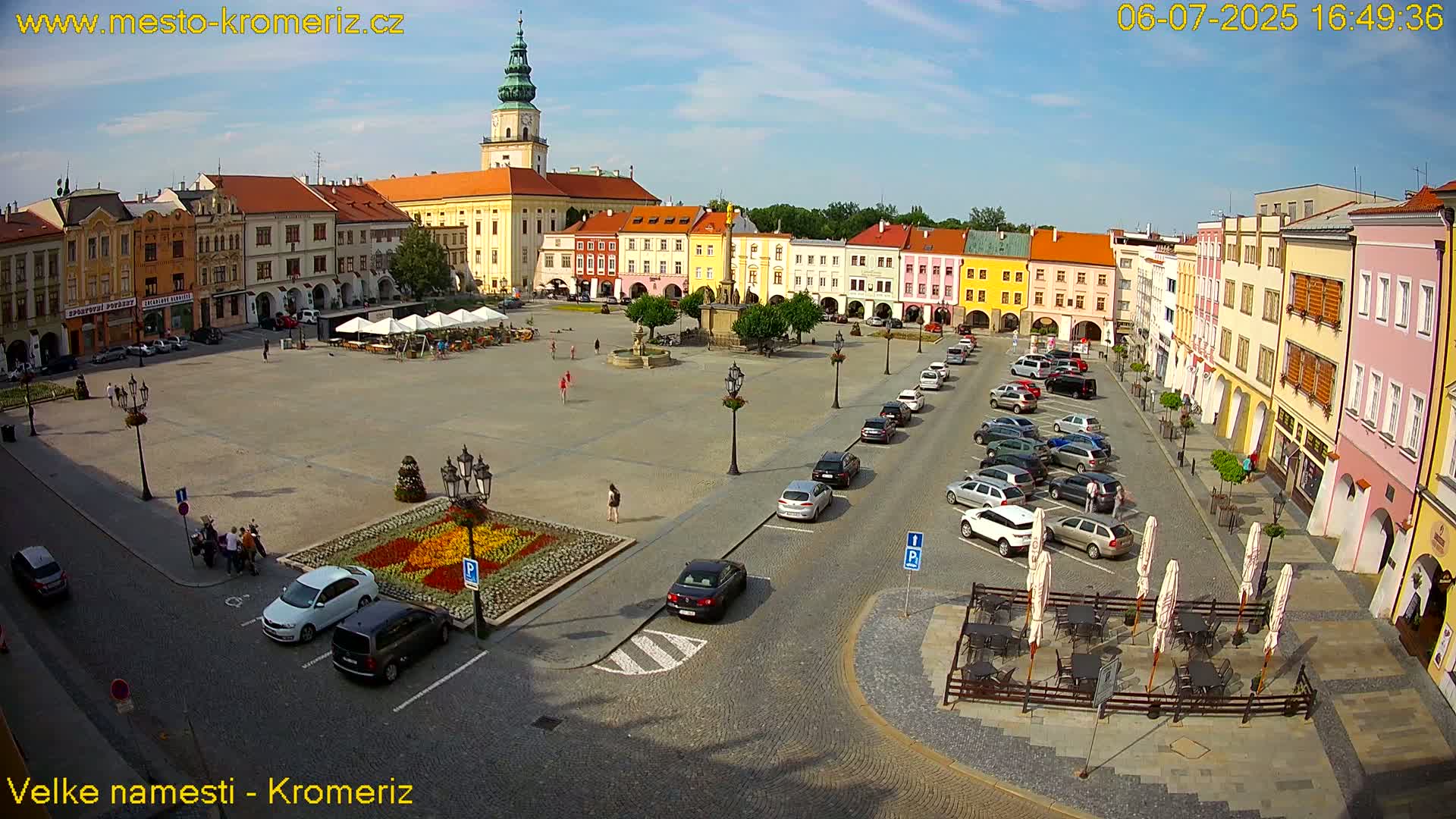 Kroměříž , (Velké náměstí ) Great Square Live Cam - Kromeriz, Zlin, Czechia
