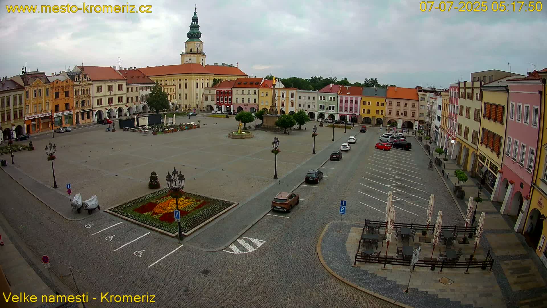 Kroměříž , (Velké náměstí ) Great Square Live Cam - Kromeriz, Zlin, Czechia