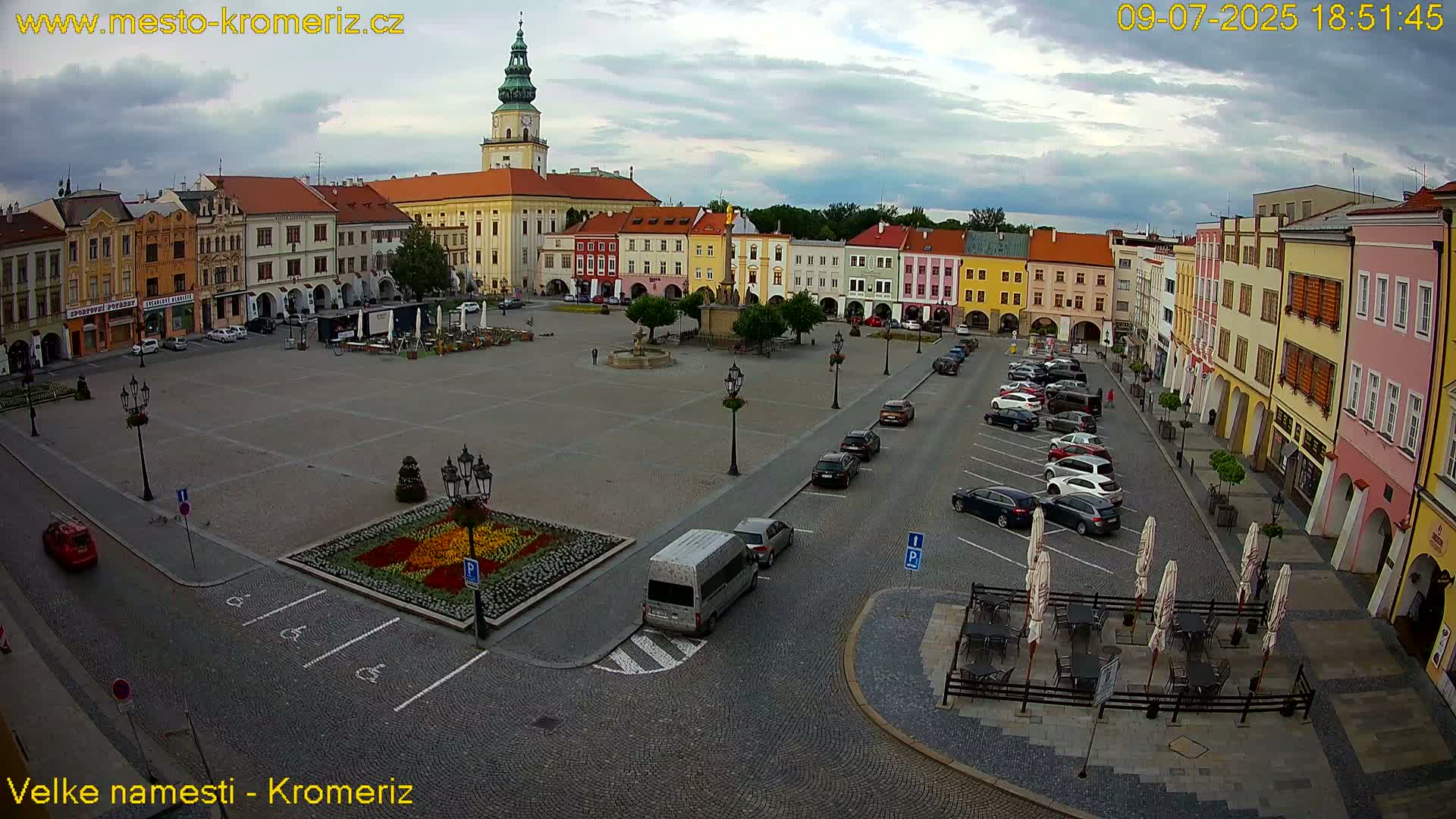 Kroměříž , (Velké náměstí ) Great Square Live Cam - Kromeriz, Zlin, Czechia