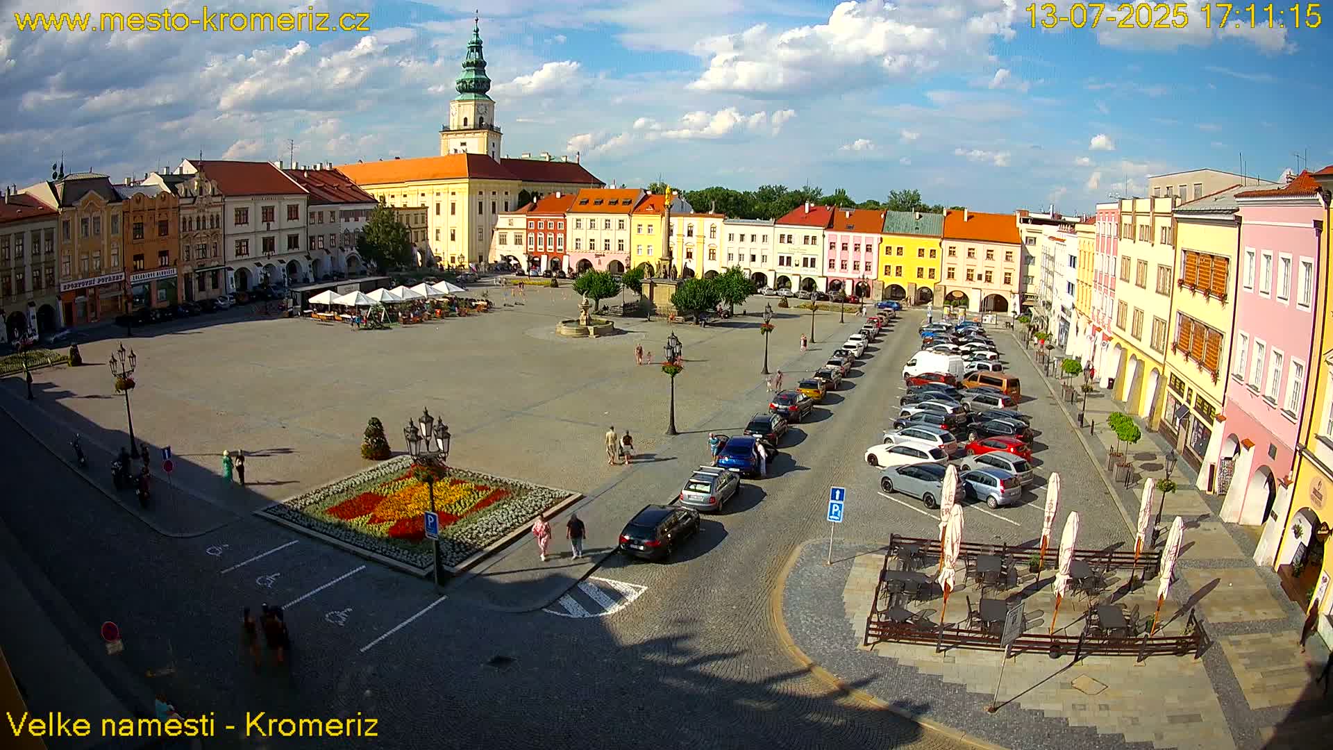 Kroměříž , (Velké náměstí ) Great Square Live Cam - Kromeriz, Zlin, Czechia