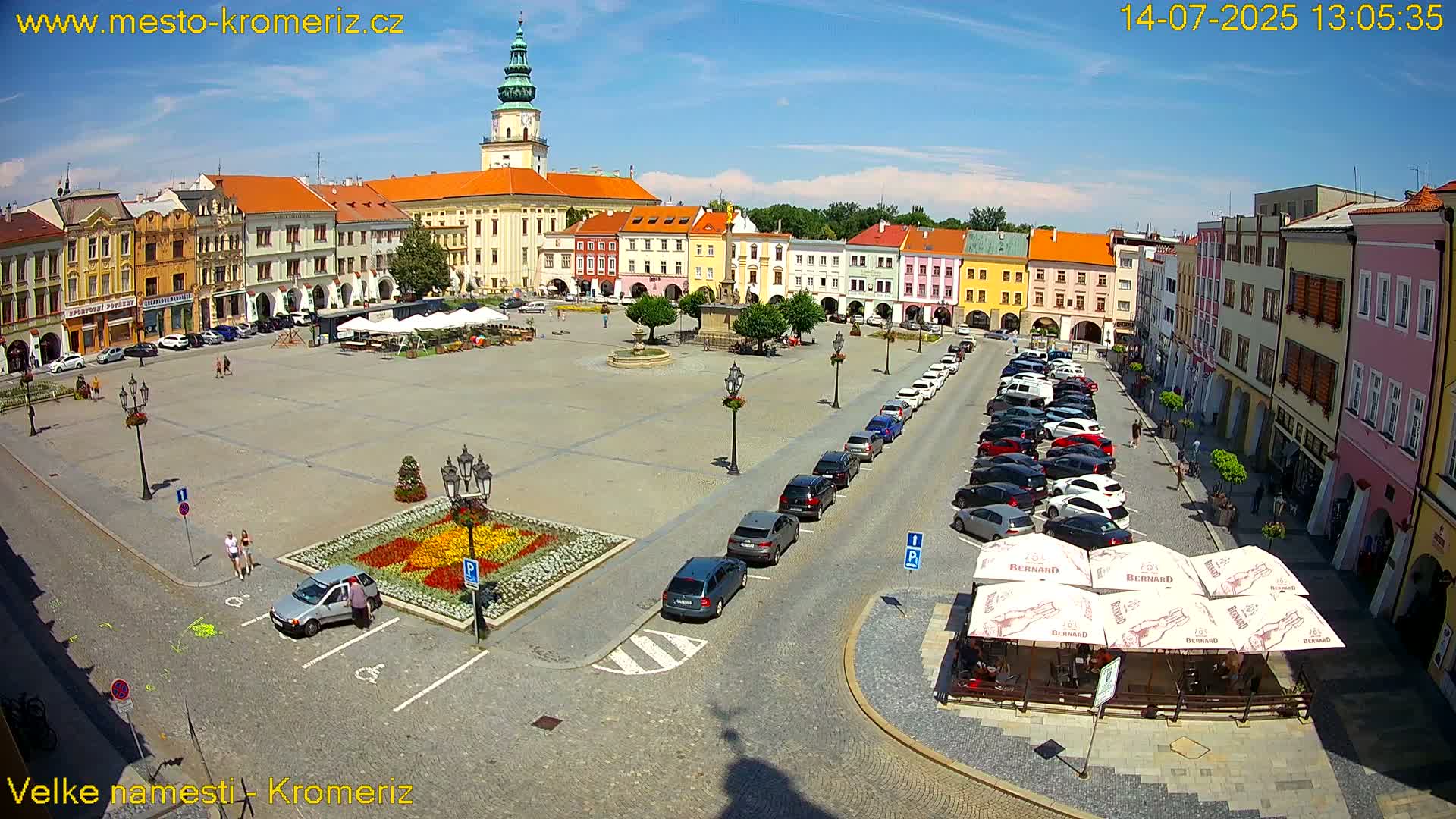Kroměříž , (Velké náměstí ) Great Square Live Cam - Kromeriz, Zlin, Czechia