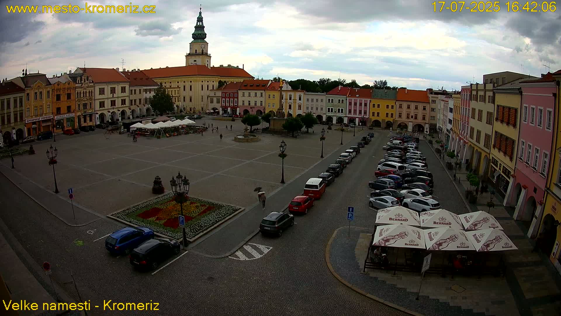 Kroměříž , (Velké náměstí ) Great Square Live Cam - Kromeriz, Zlin, Czechia