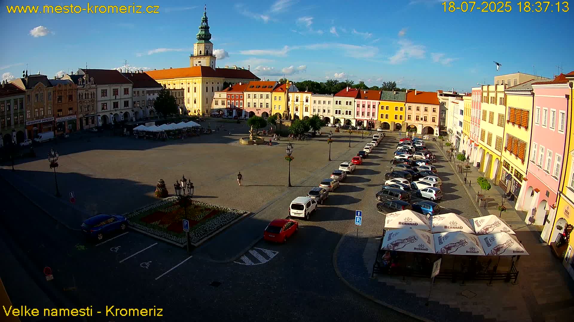 Kroměříž , (Velké náměstí ) Great Square Live Cam - Kromeriz, Zlin, Czechia