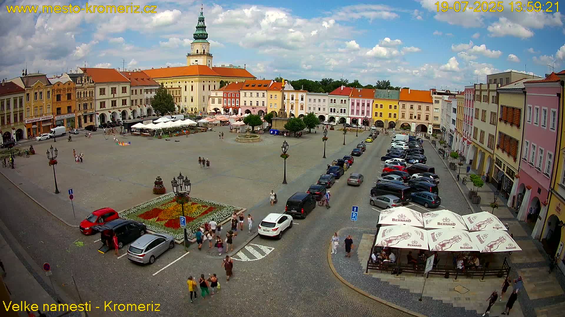 Kroměříž , (Velké náměstí ) Great Square Live Cam - Kromeriz, Zlin, Czechia