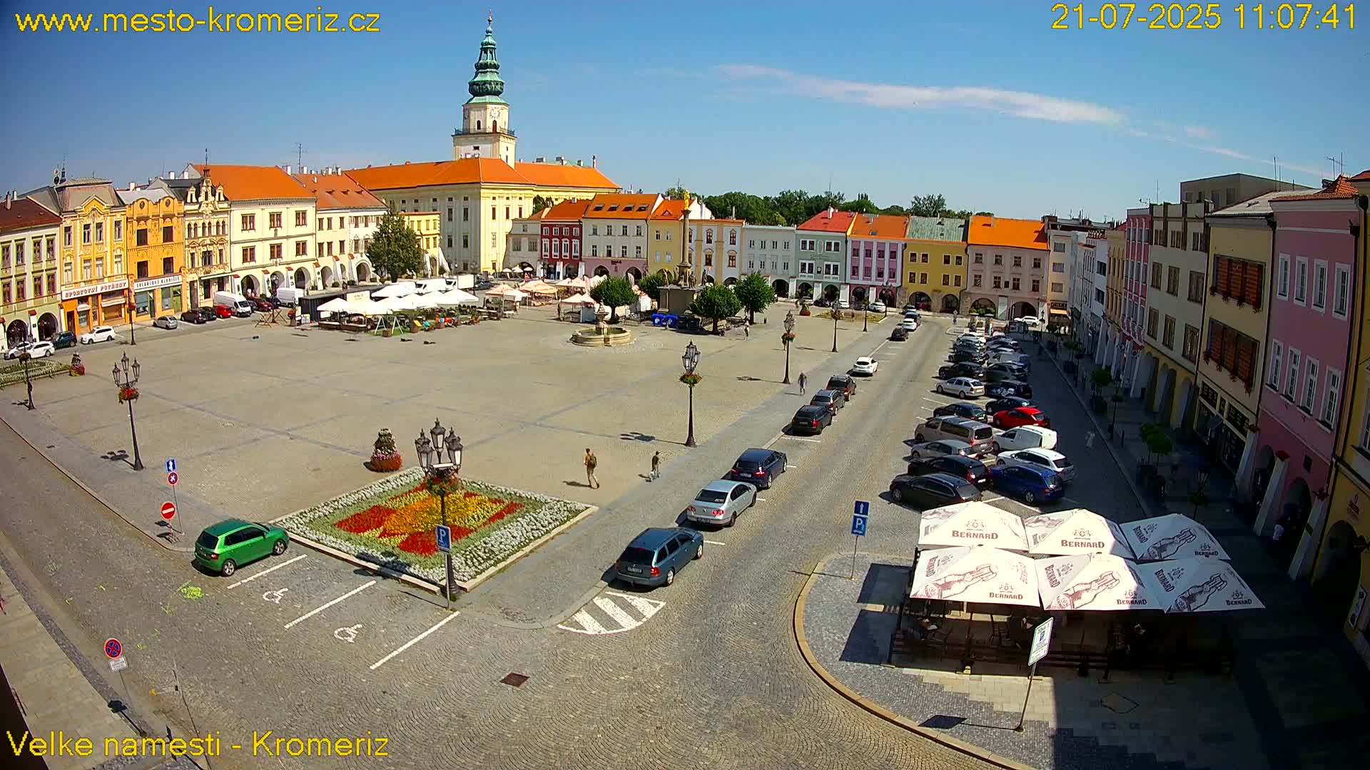 Kroměříž , (Velké náměstí ) Great Square Live Cam - Kromeriz, Zlin, Czechia