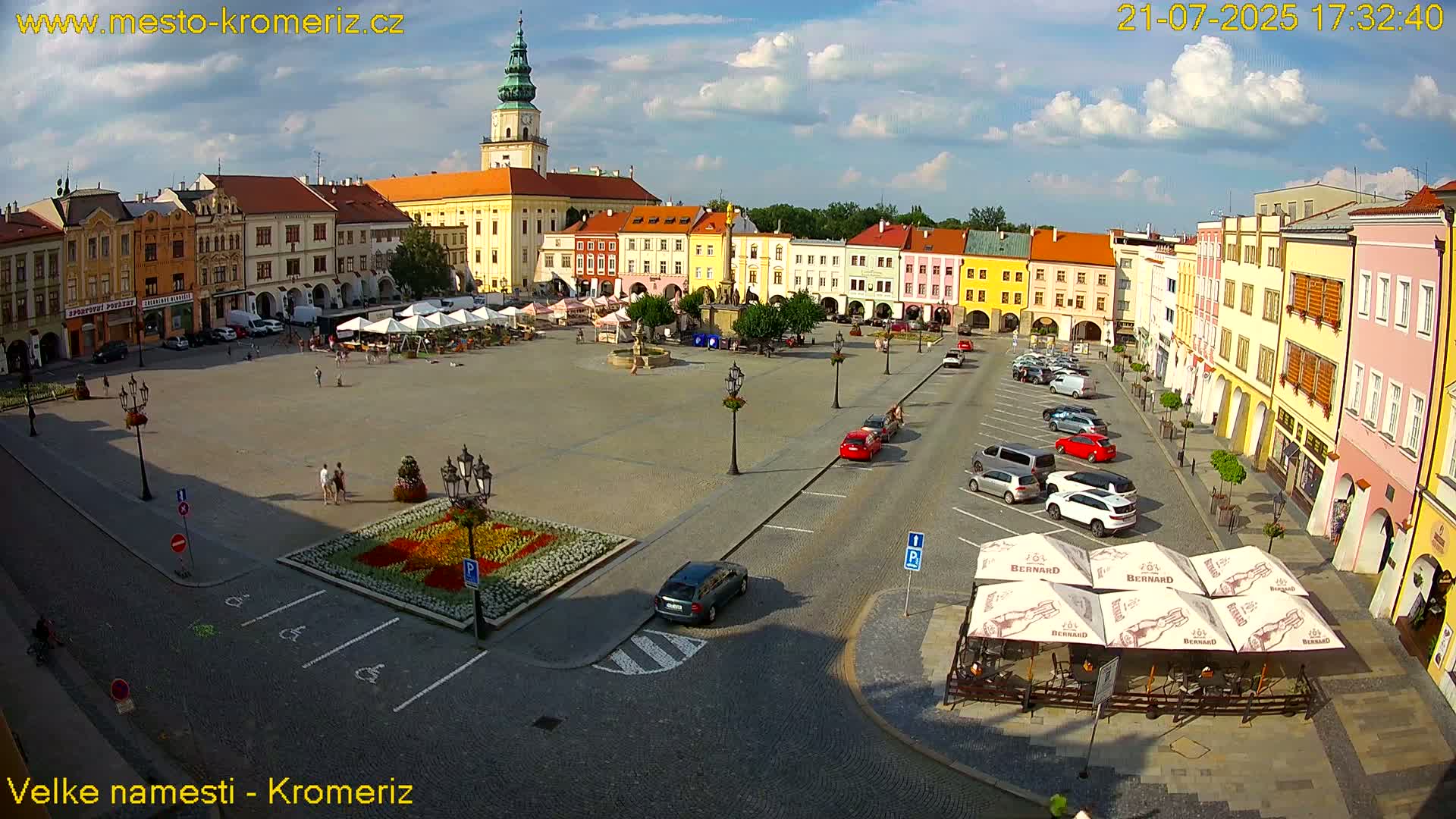 Kroměříž , (Velké náměstí ) Great Square Live Cam - Kromeriz, Zlin, Czechia