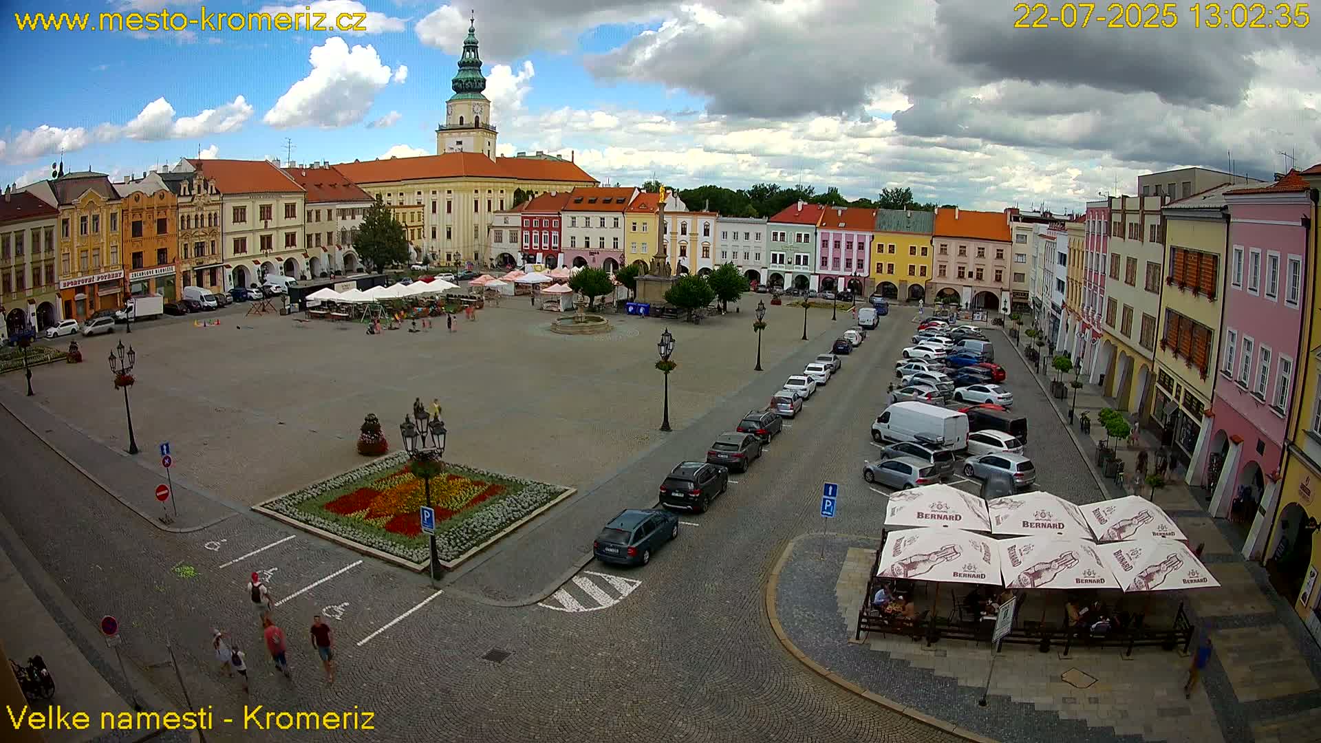 Kroměříž , (Velké náměstí ) Great Square Live Cam - Kromeriz, Zlin, Czechia
