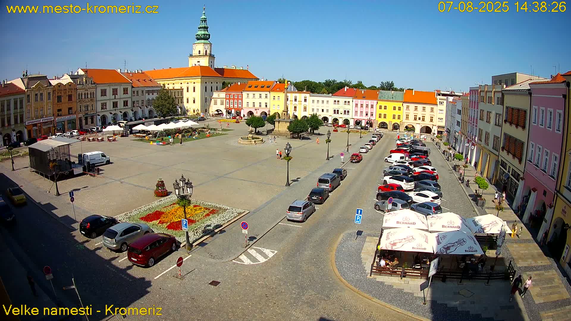 Kroměříž , (Velké náměstí ) Great Square Live Cam - Kromeriz, Zlin, Czechia