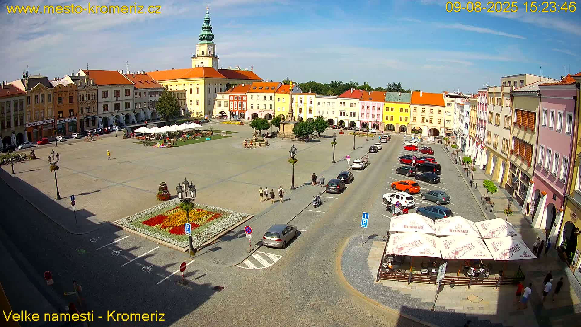 Kroměříž , (Velké náměstí ) Great Square Live Cam - Kromeriz, Zlin, Czechia