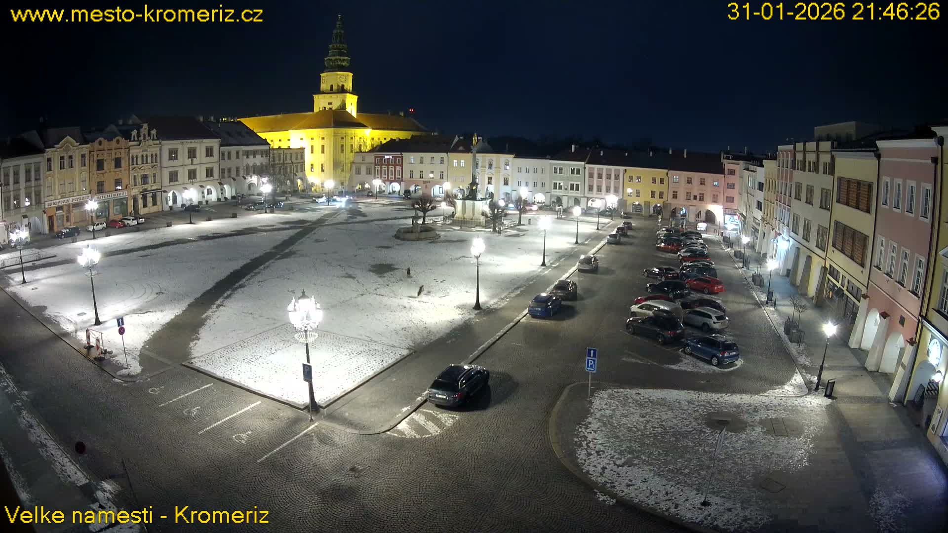 Kroměříž , (Velké náměstí ) Great Square Live Cam - Kromeriz, Zlin, Czechia