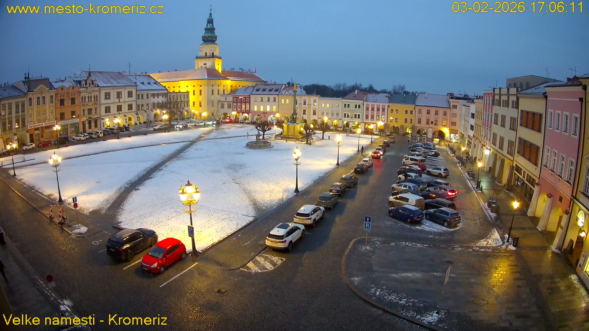 Kroměříž , (Velké náměstí ) Great Square Live Cam - Kromeriz, Zlin, Czechia